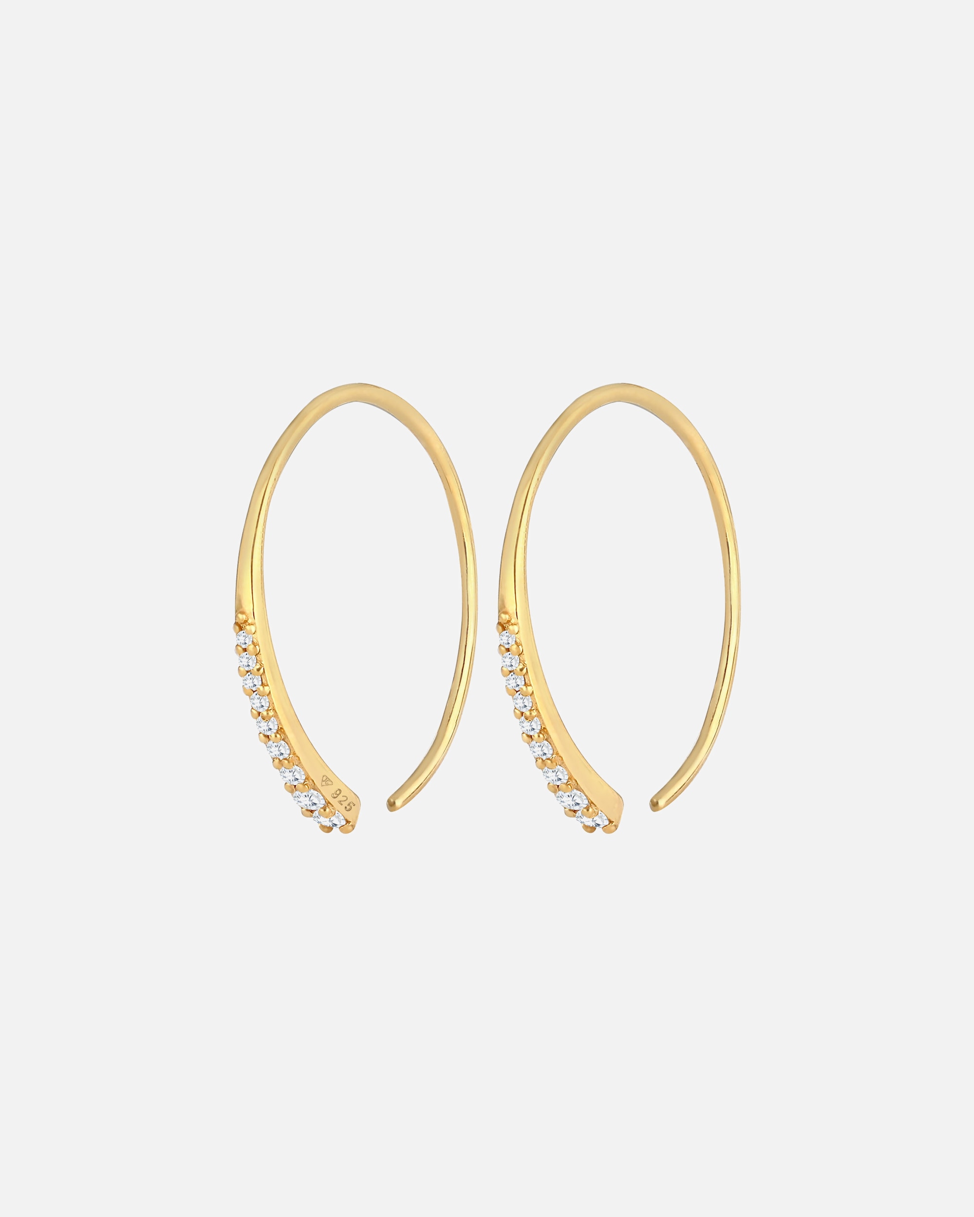 Orecchini di Femmina Elli Creola tendenza senza tempo con cristalli di zirconia in argento sterling 925 goldfarben