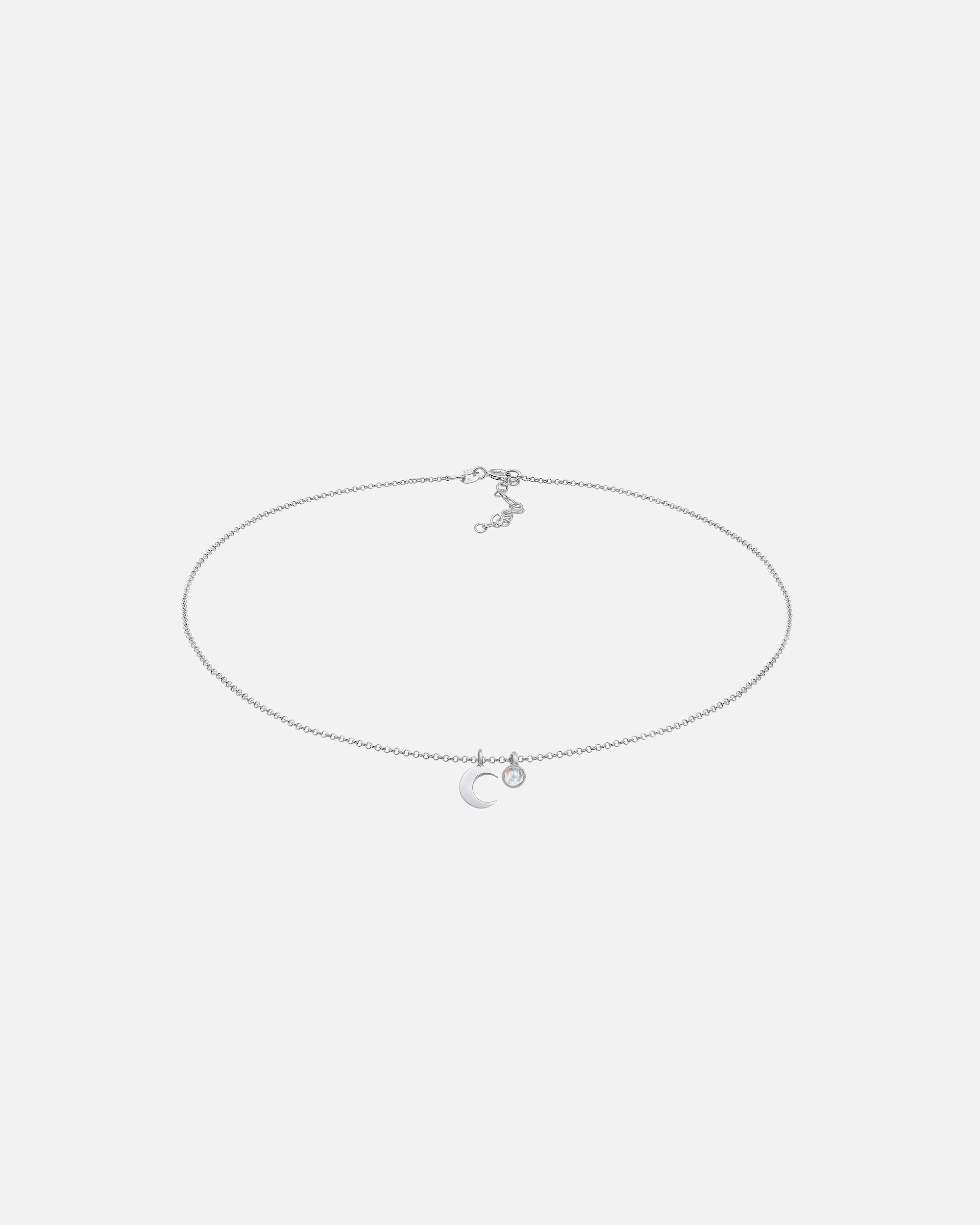 Collana di Femmina Elli Choker Ciondolo di Mezza Luna Astro con Gemma di pietra lunare in Argento Sterling 925 silberfarben