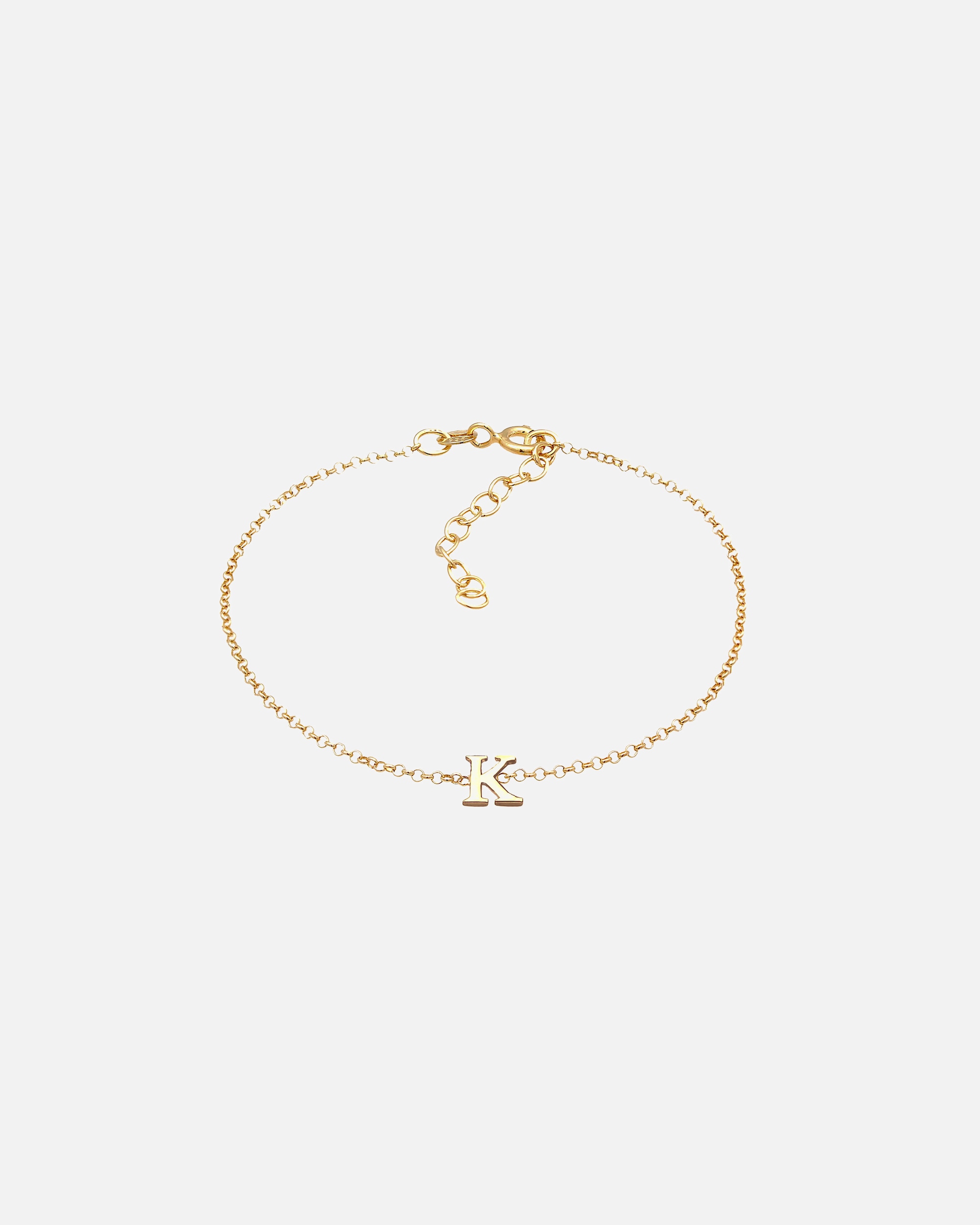 Braccialetto di Femmina Elli Ciondolo Lettera K di base in Argento Sterling 925 goldfarben