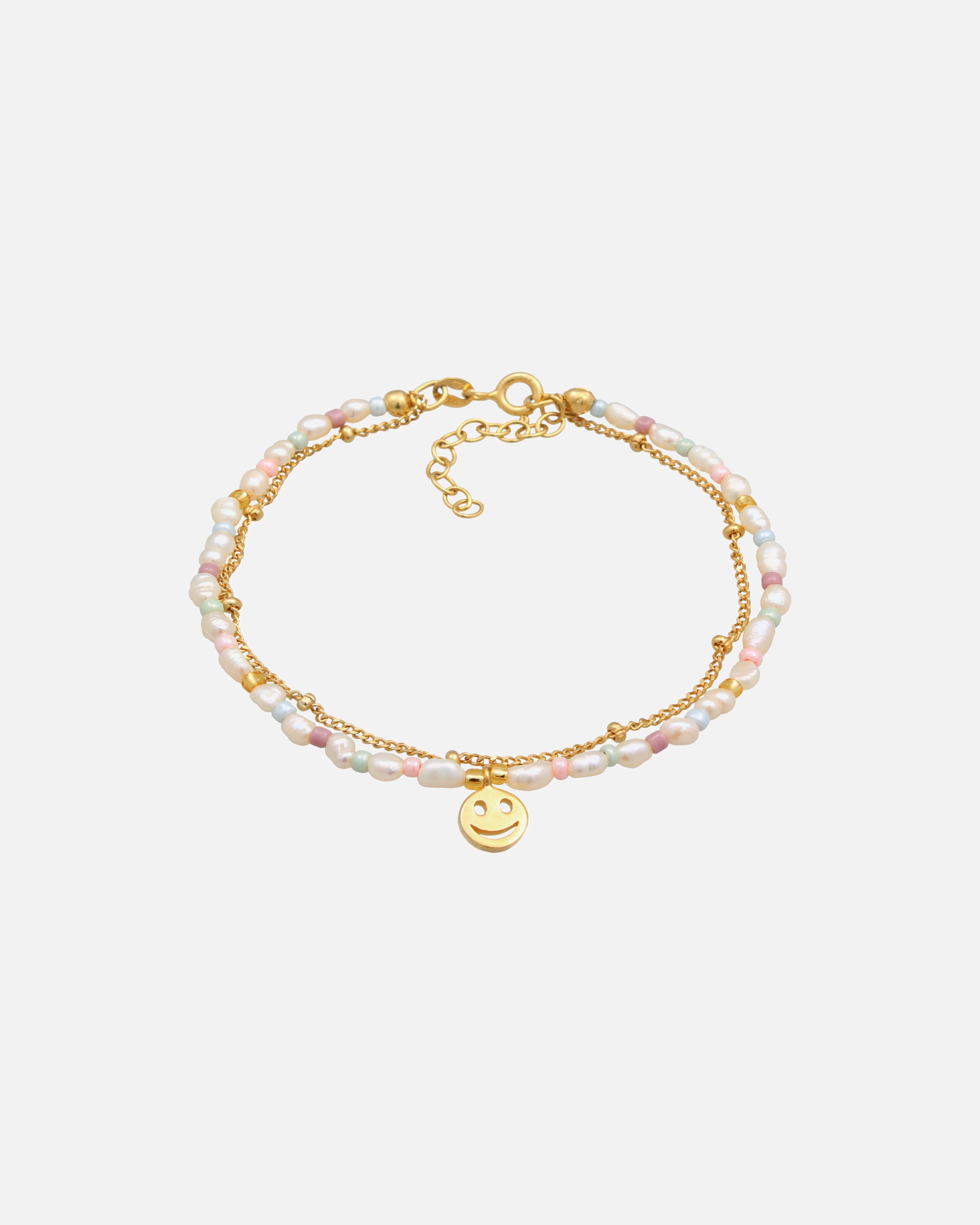 Braccialetto di Femmina Elli con perline Smiling Face Stratificate con perle d'acqua dolce coltivate in argento sterling 925 16