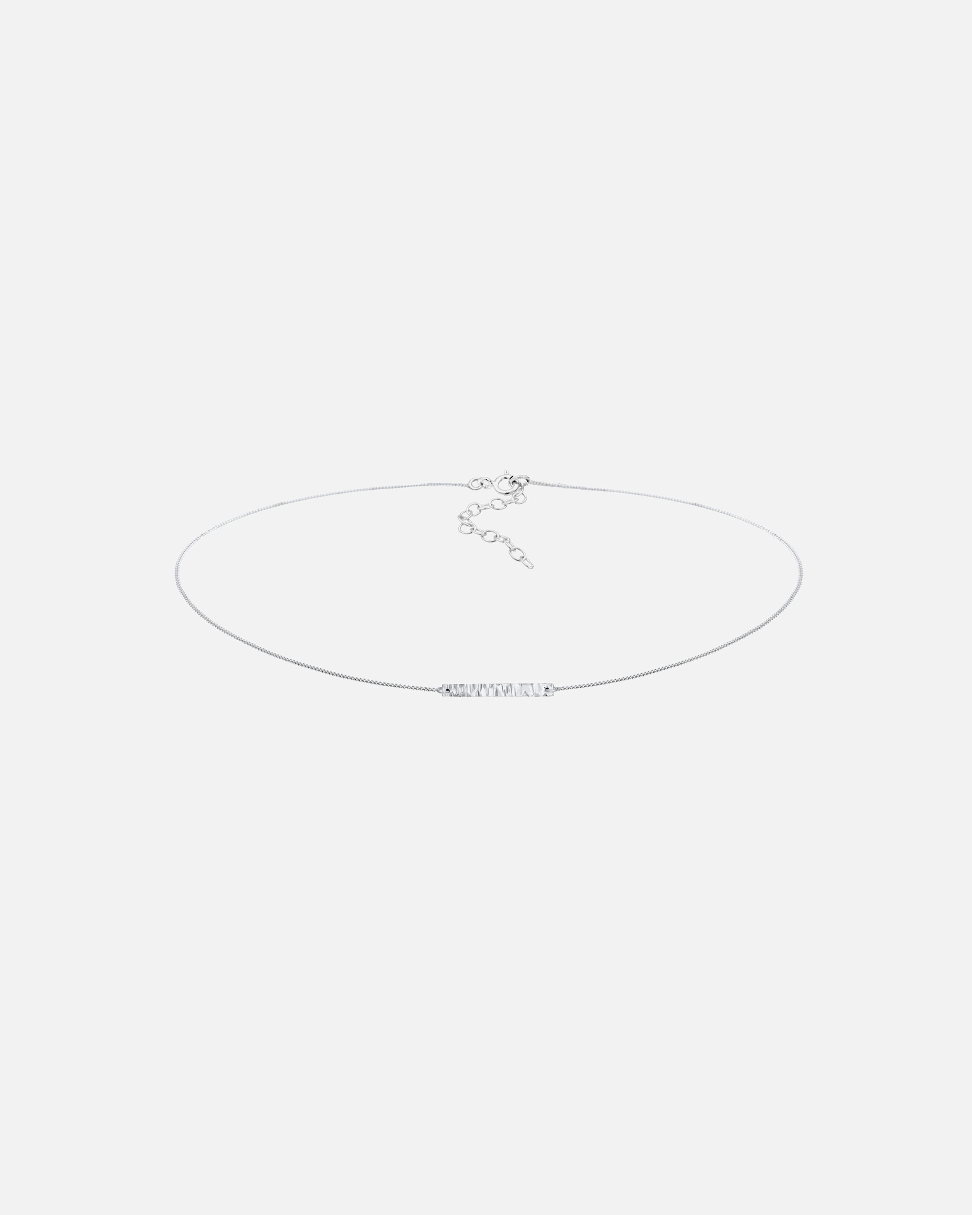Collana di Femmina Elli Girocollo Rettangolo Placchetta Martellato Geo Look in Argento Sterling 925 36