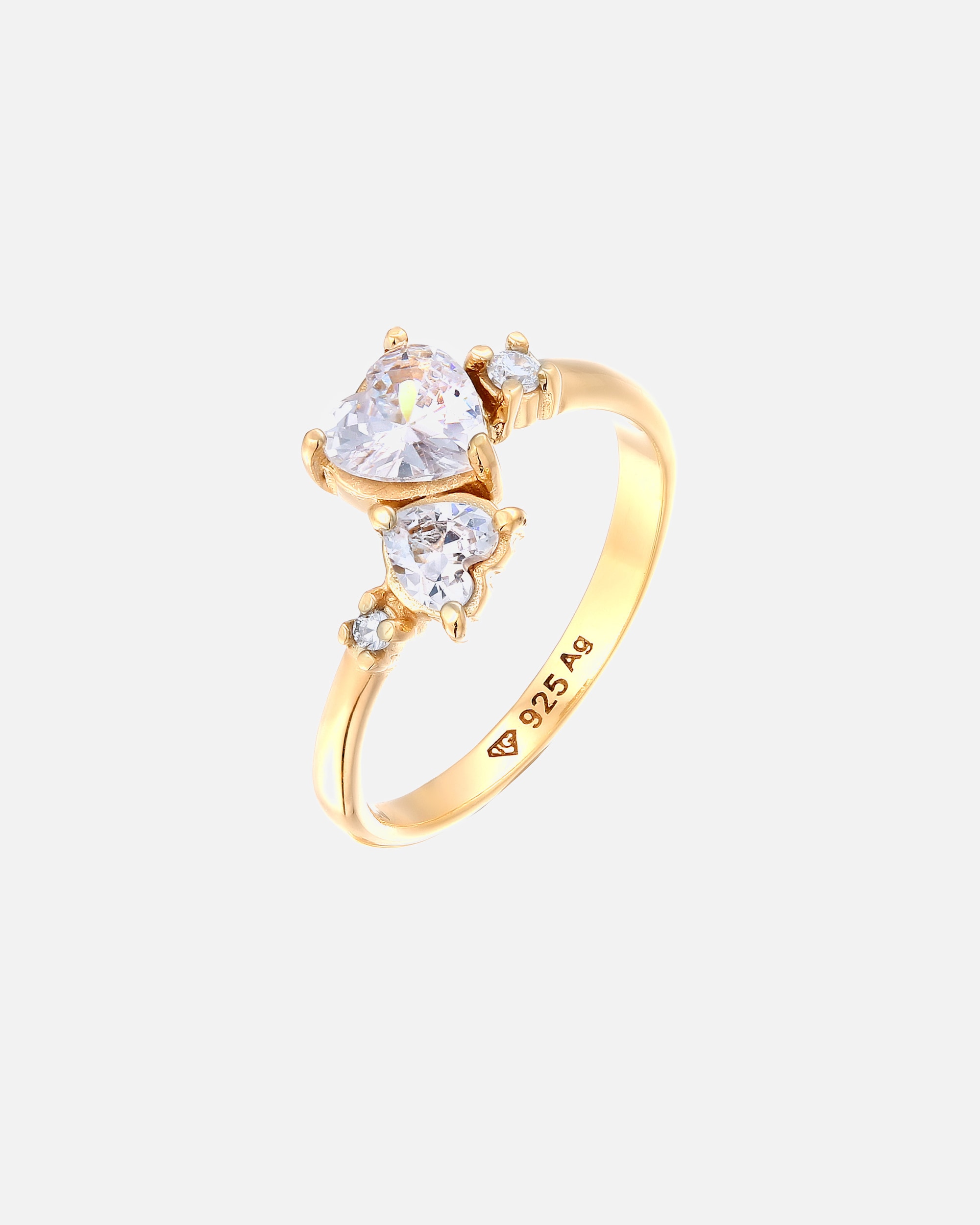 Anello di Femmina Elli Anello Cuore Zirconia Bianco 925 Sterling Silver 54