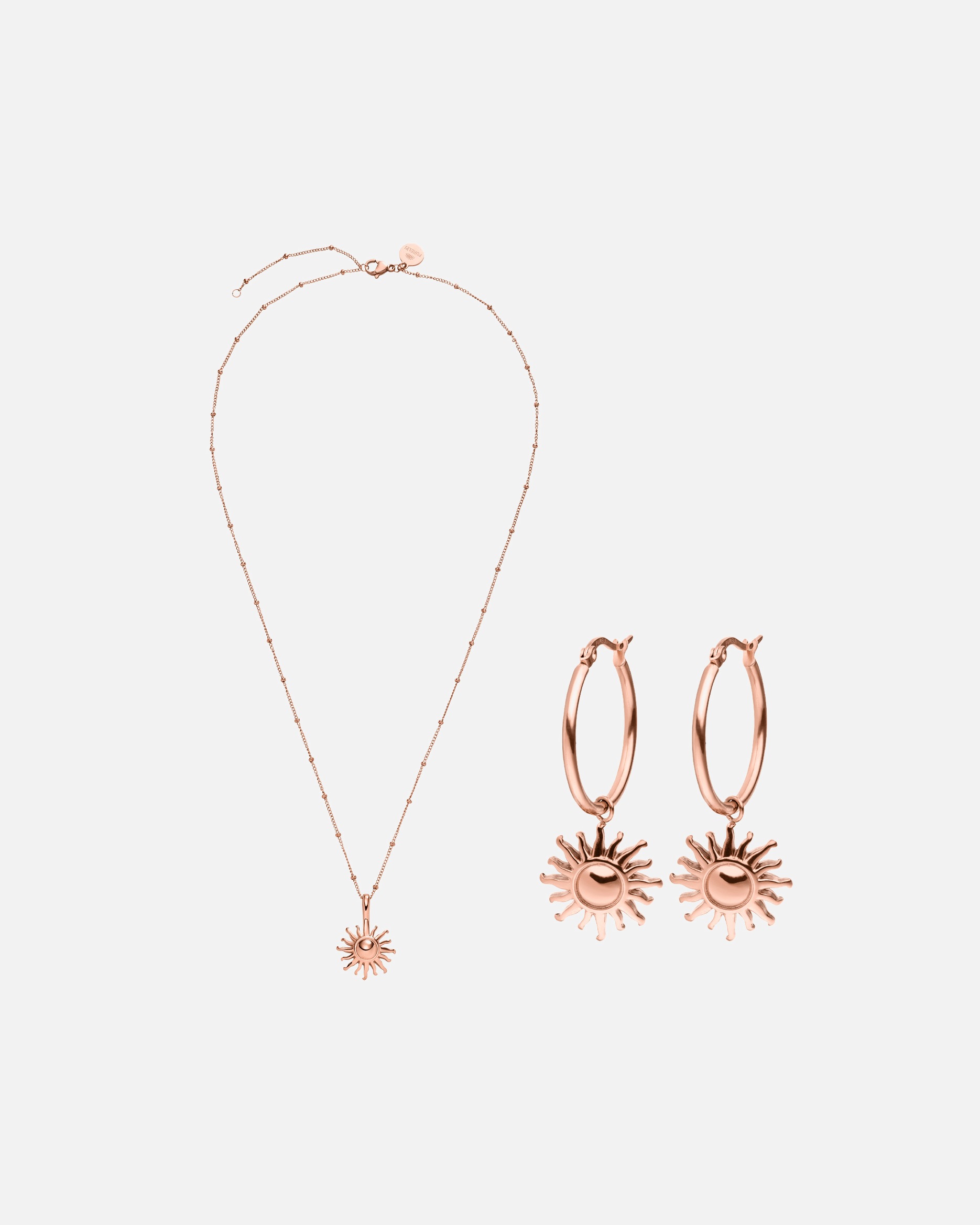 Set Gioielli di Unisex Purelei Inner Sun Collanas 100% acciaio inossidabile Oro rosa