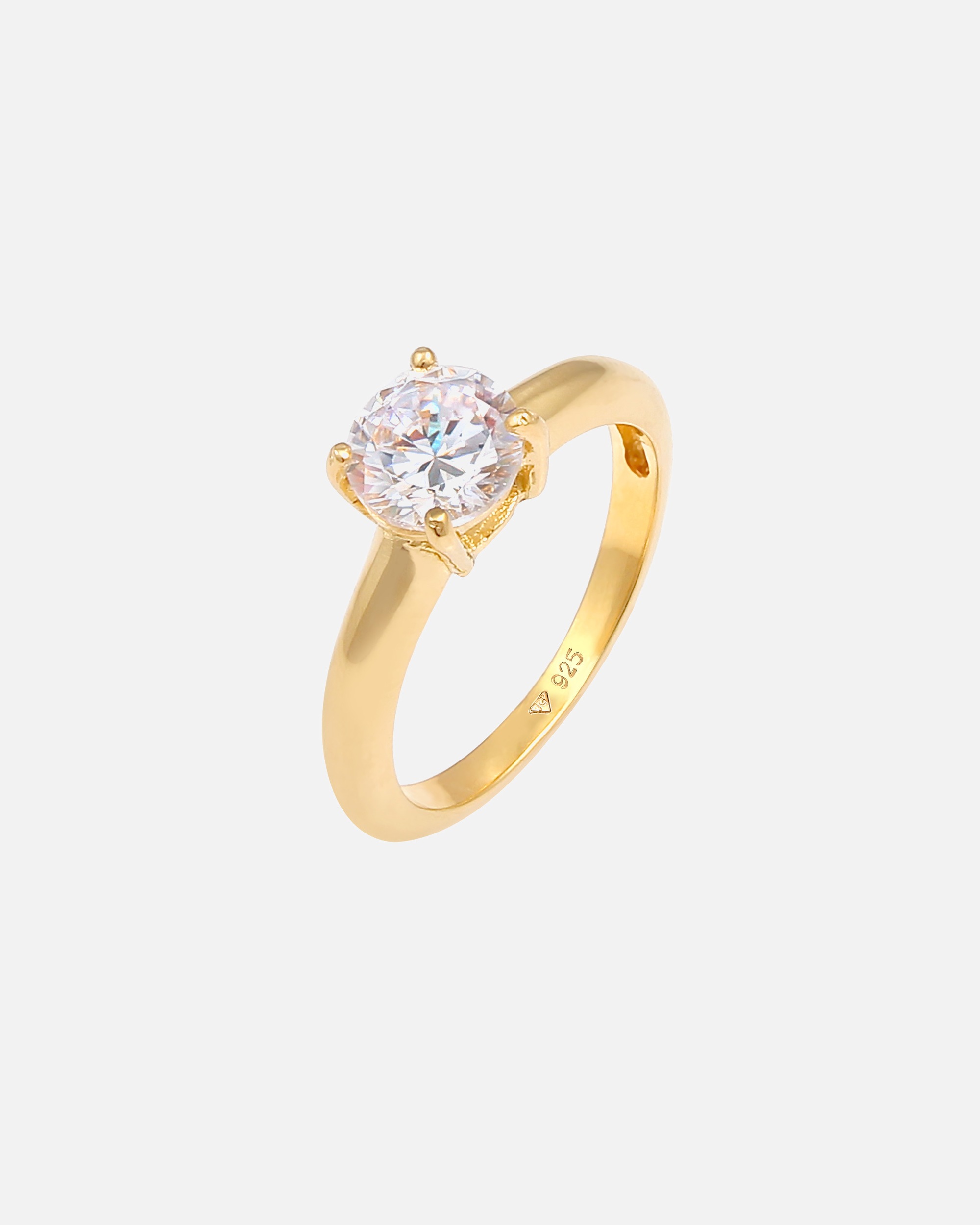 Anello di Femmina Elli Solitario Classico con Cristalli di Zirconia in Argento Sterling 925 54