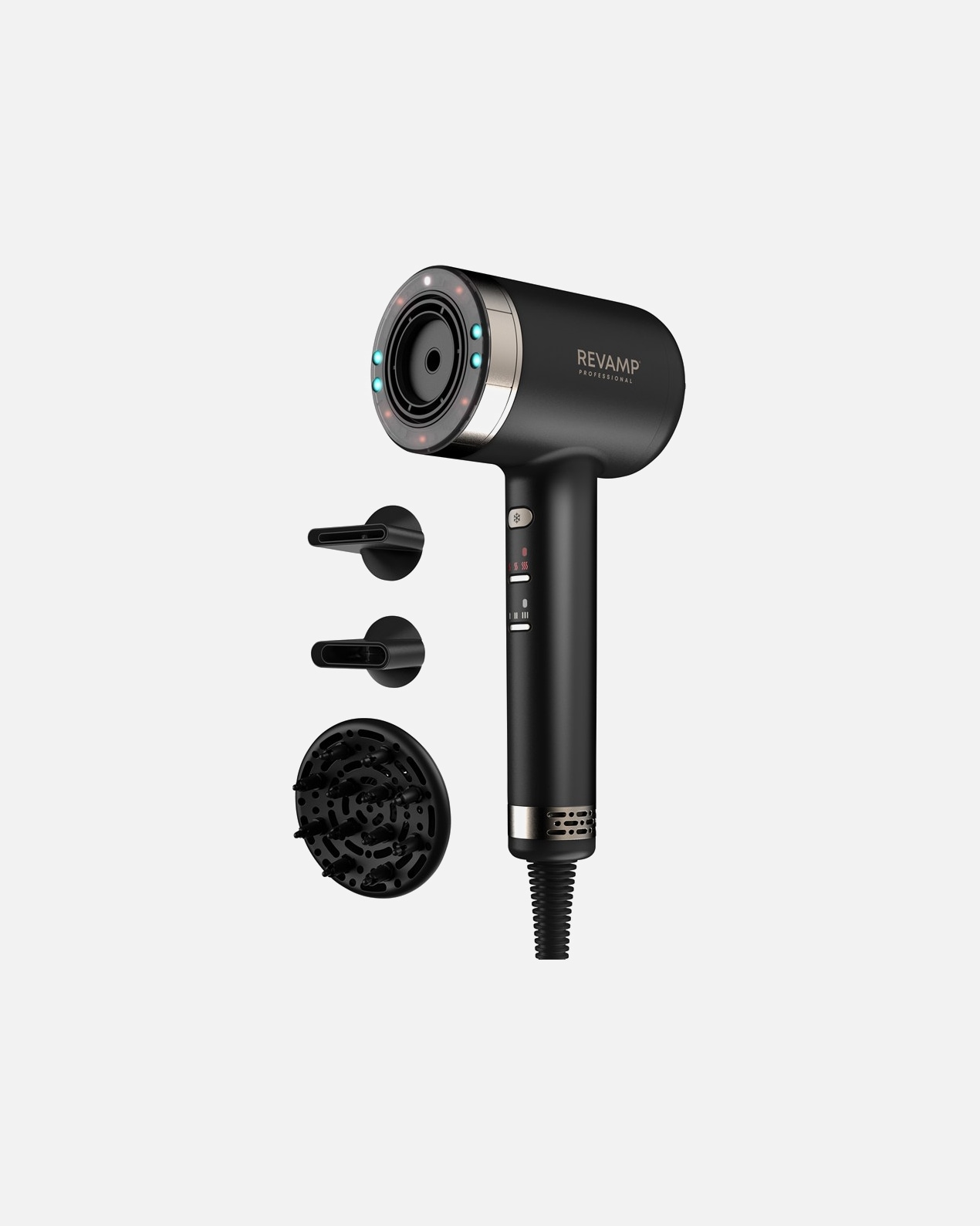 Asciugacapelli di Unisex Revamp Tri-Care Infrared Ionic Hair Dryer DR-7250-EU Nero
