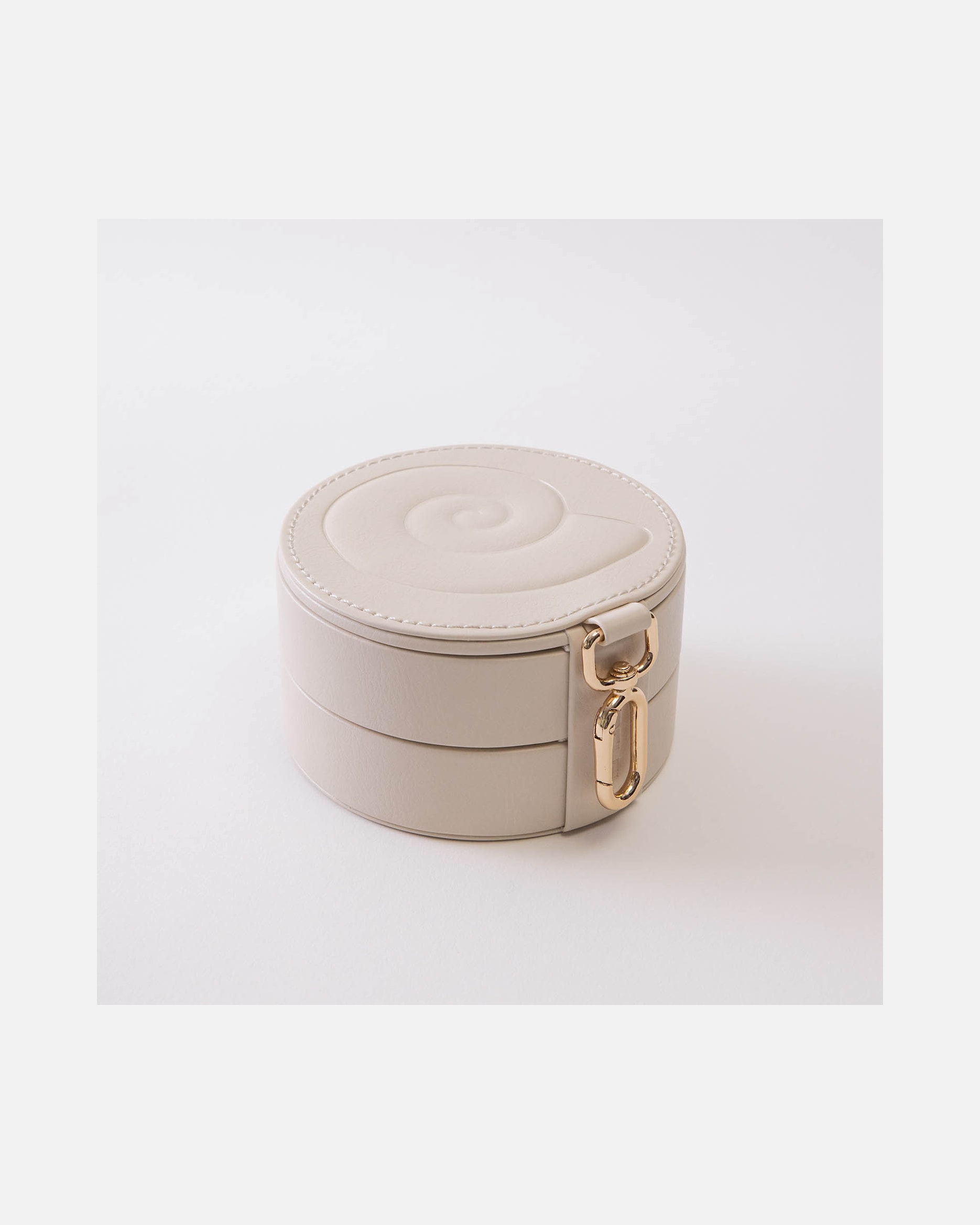 Gioielleria di Unisex Purelei Shell Round Portagioie Pelle sintetica PU, lino, acciaio inossidabile Onesize