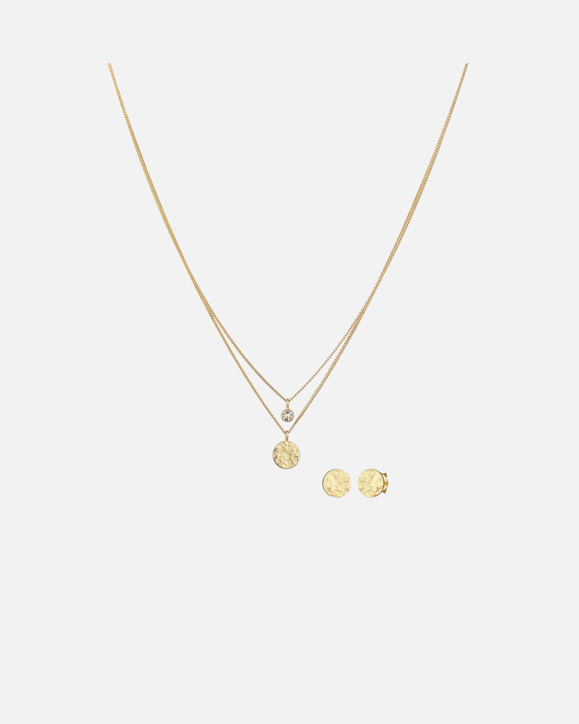Gioielleria di Femmina Elli Set con pietre Swarovski Crystals Bianco 925 Sterling Silver golfarben