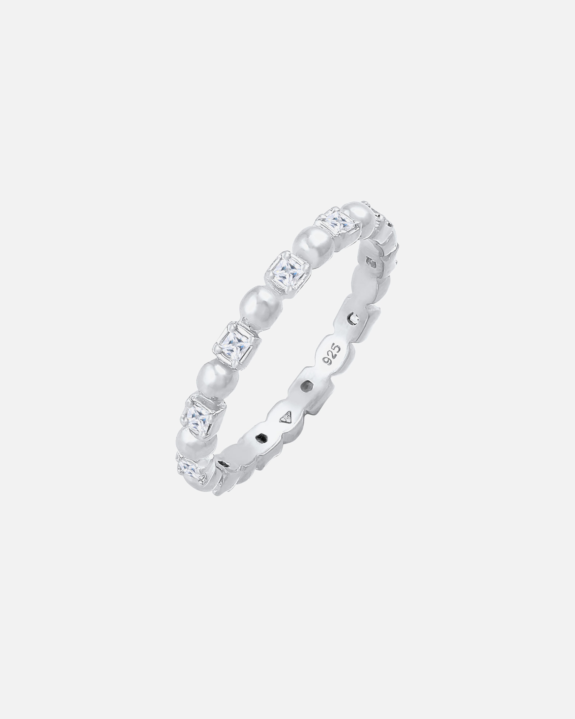 Anello di Femmina Elli Anello a fascia Palla Square Minimal con Zirconia in argento sterling 925 54