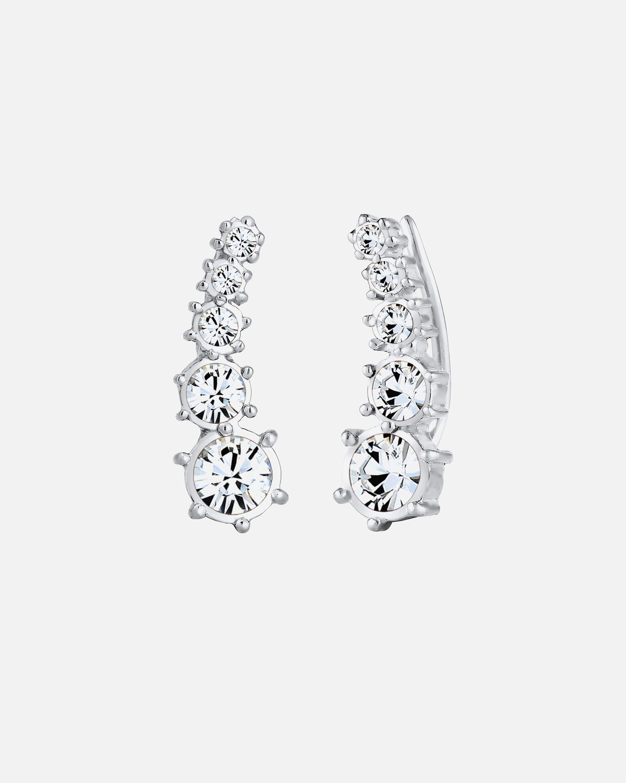Orecchini di Femmina Elli L'Earclimber Classic Sparkling con Cristalli in argento sterling 925 silberfarben