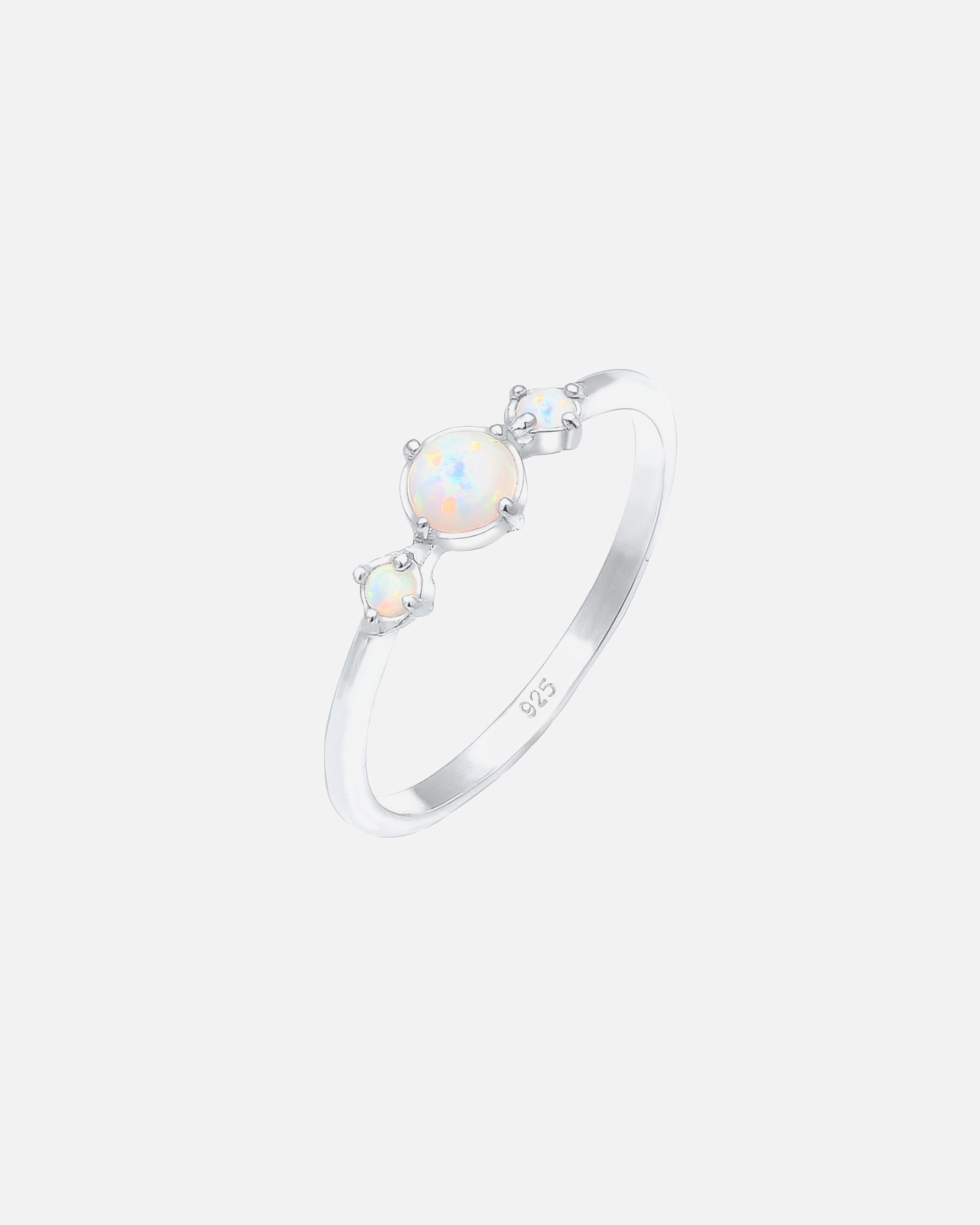Anello di Femmina Elli Banda Geo Vintage Tendenzia con Opale Sintetico in Argento Sterling 925 54