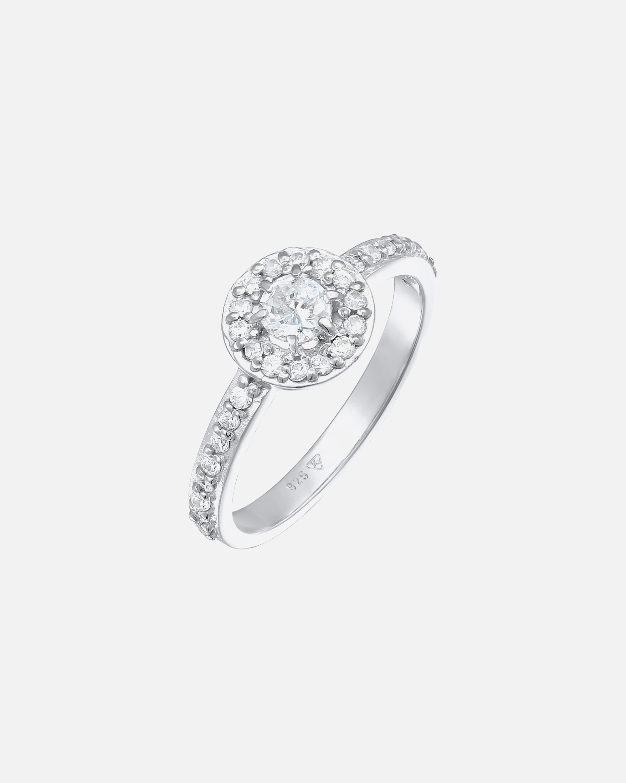 Anello di Femmina Elli Anello di fidanzamento classico con cristalli zirconia in Argento Sterling 925 56