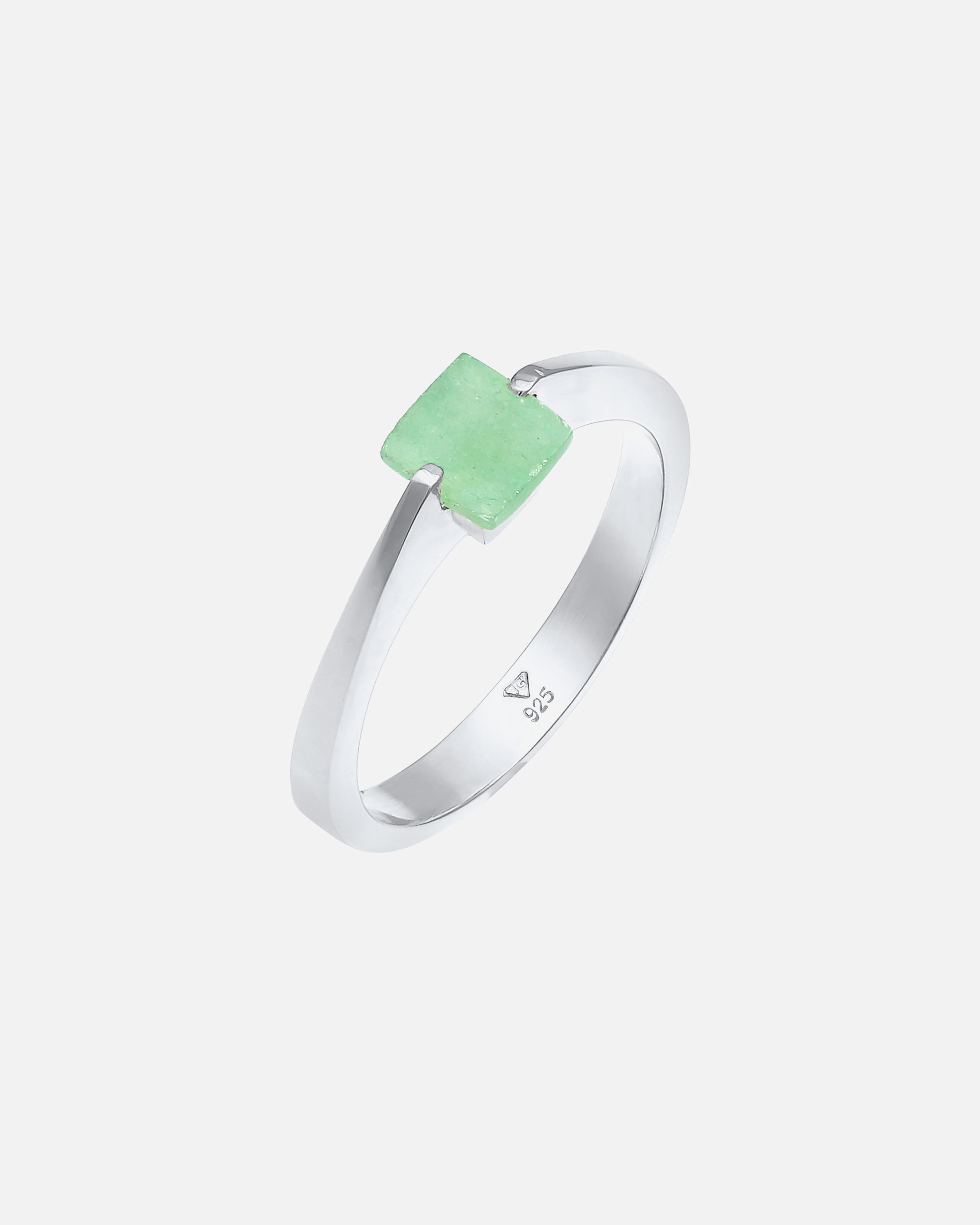 Anello di Femmina Elli PREMIUM Piramide classica elegante con pietra preziosa di giada in Argento Sterling 925 placcato oro 66