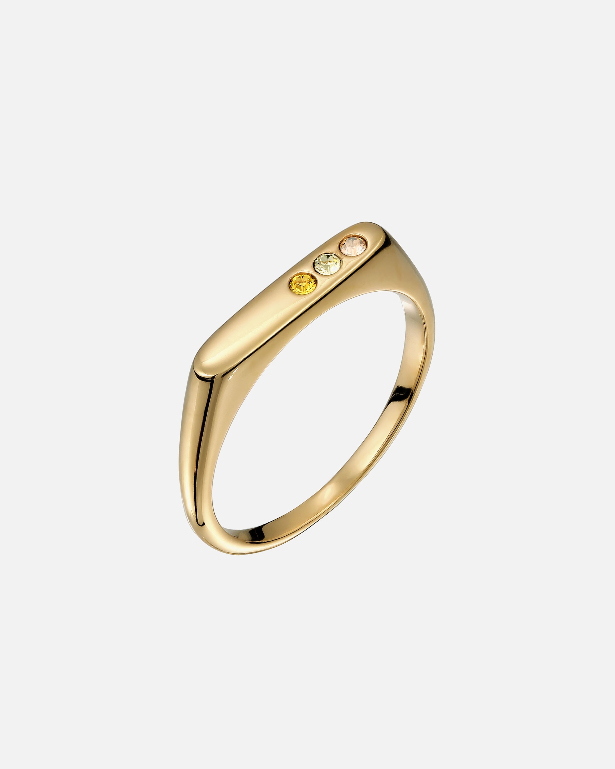 Anello di Femmina Elli Anello Sigillo Swarovski Cristalli Giallo 925 Sterling Silver 56