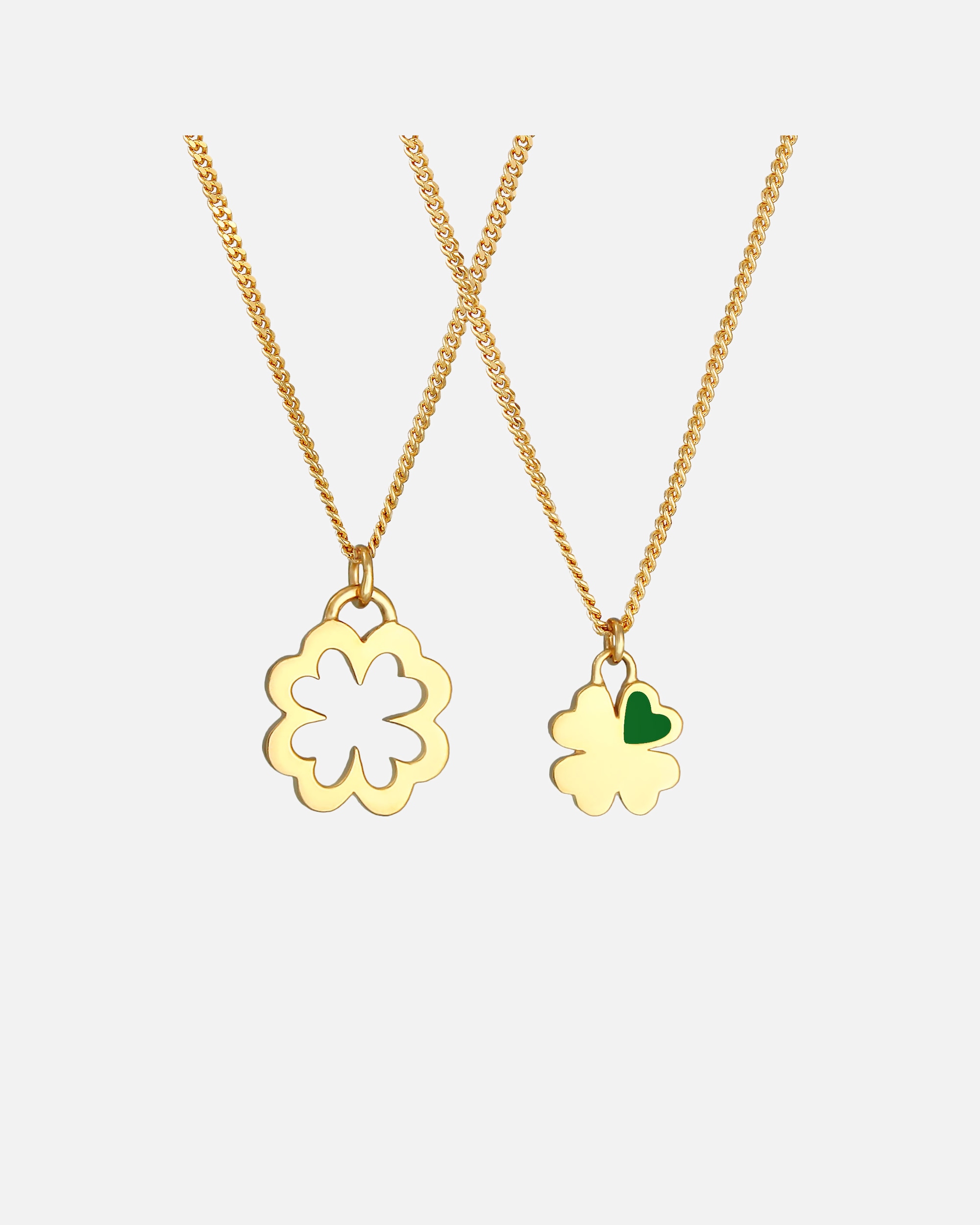 Collana di Femmina Elli Ciondolo Madre Bambino Set Shamrock in argento sterling 925 goldfarben