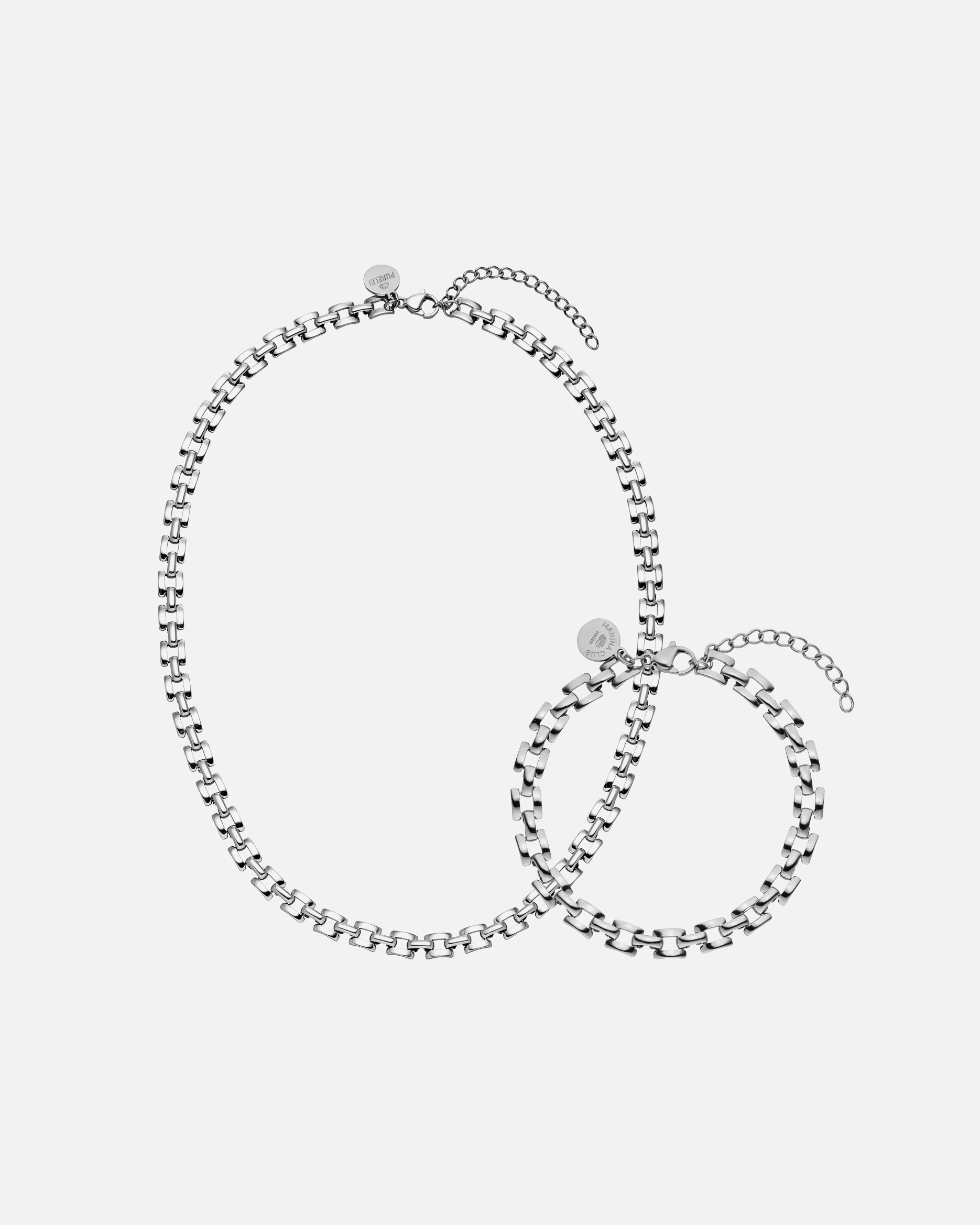 Set Gioielli di Unisex Purelei Beginnings Set di gioielli 100% acciaio inossidabile Argento