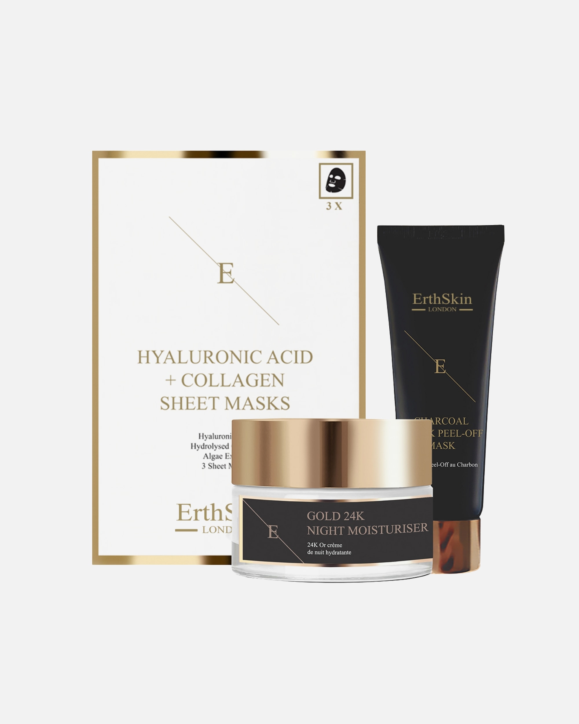 Set cura del viso di Femmina ErthSkin London Set Gold Detox e Idratazione 1 pezzo