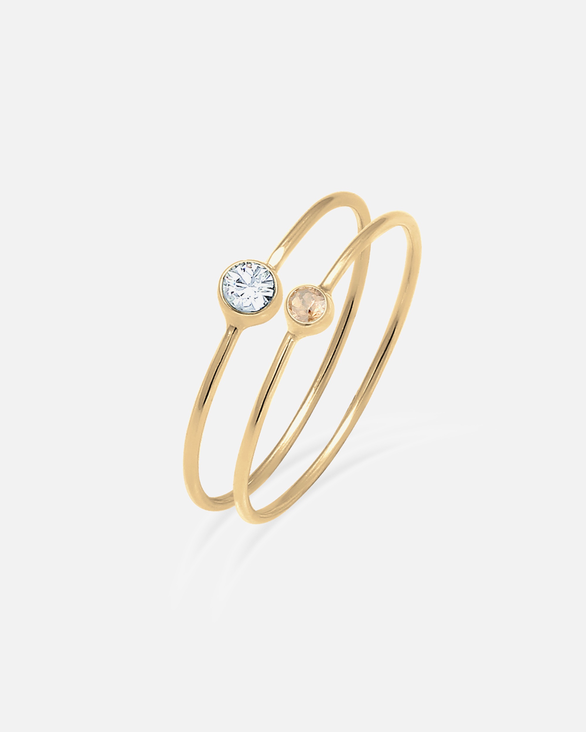 Anello di Femmina Elli Set Elegante di Base con Cristalli in Argento Sterling 925 60