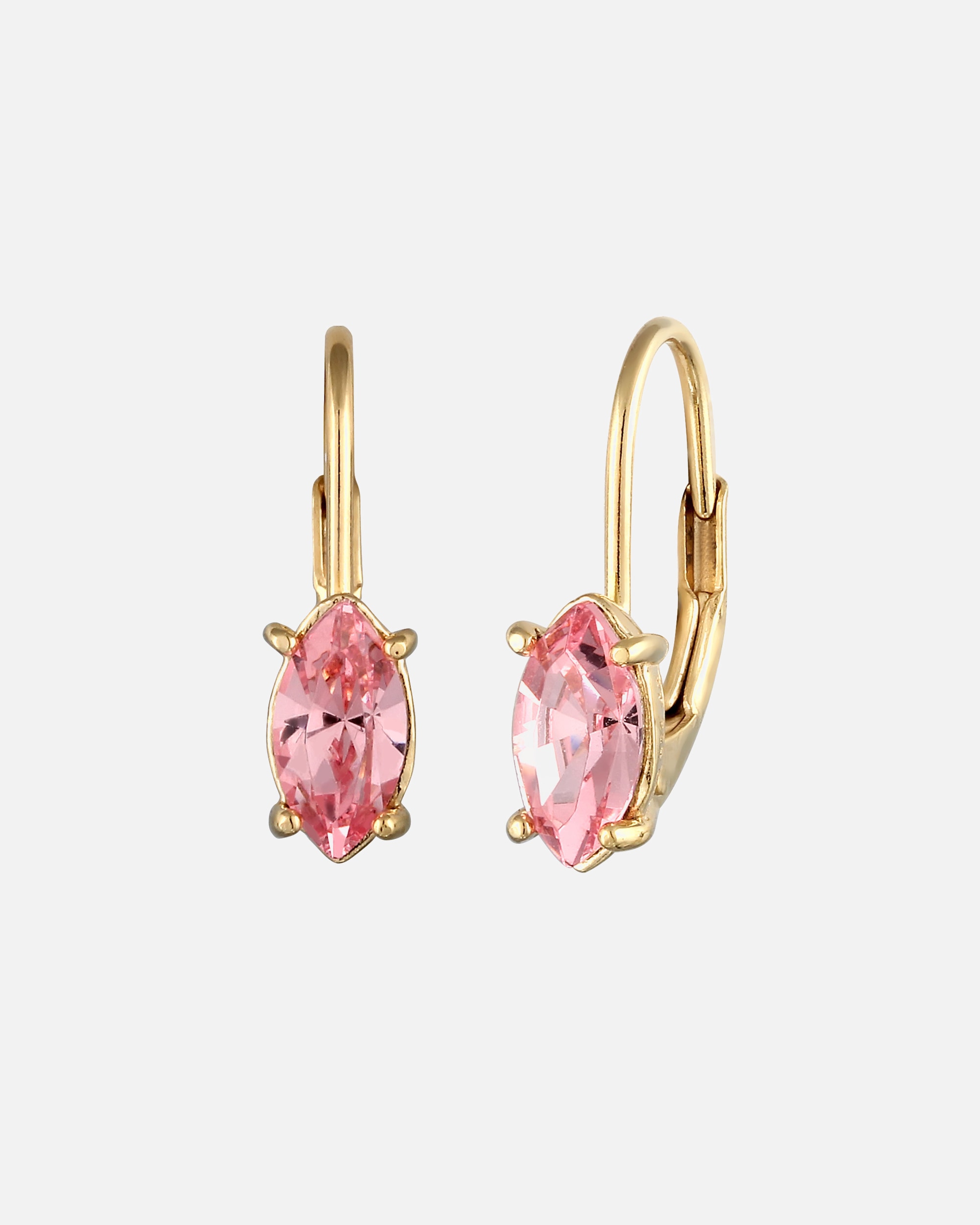 Orecchini di Femmina Elli Orecchini corti ovali Cristalli di vetro Rosa 925 Sterling Silver goldfarben