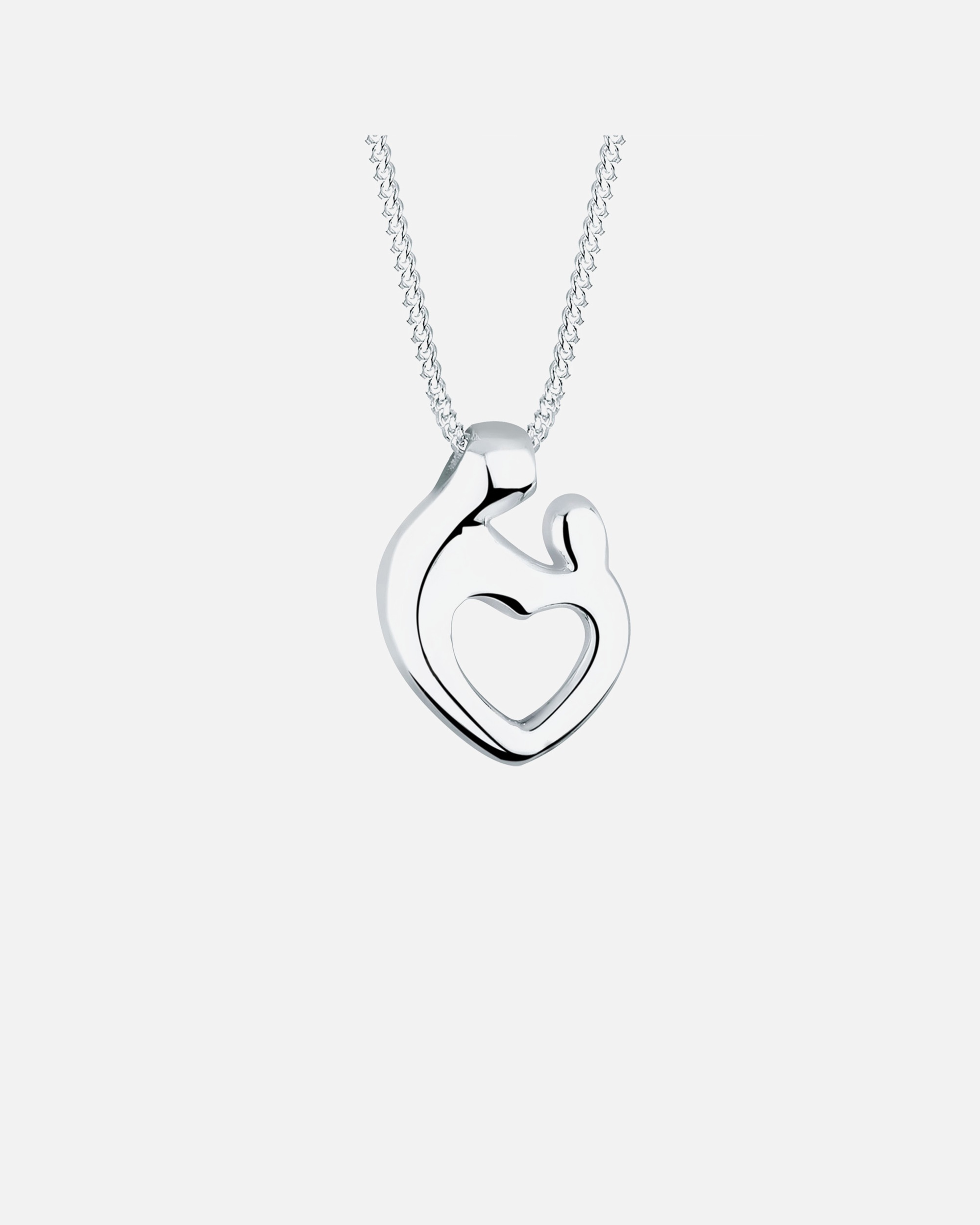 Collana di Femmina Elli Madre Bambino Cuore Legame in Argento Sterling 925 55