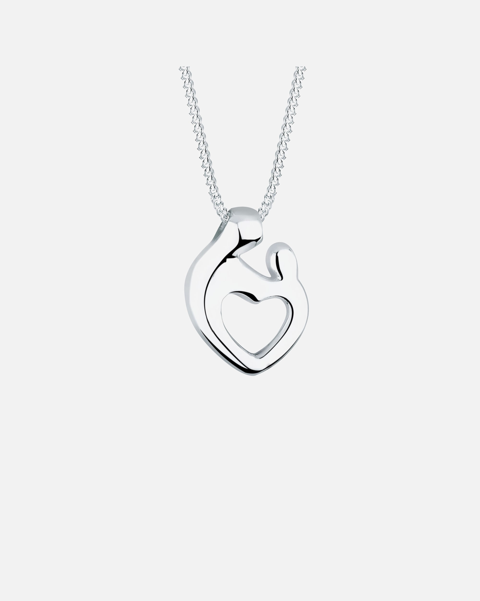 Collana di Femmina Madre Bambino Cuore Legame in Argento Sterling 925 45