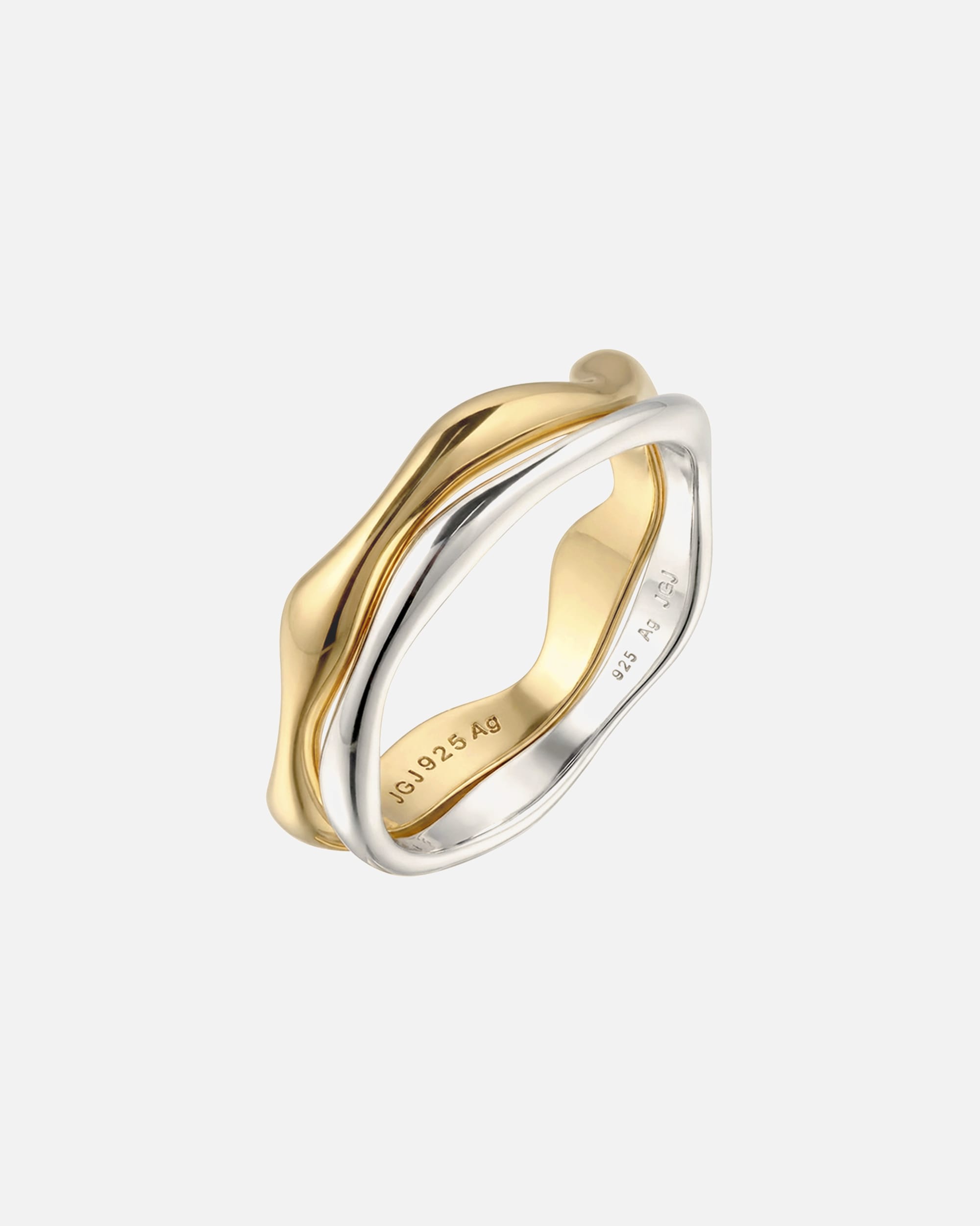 Anello di Femmina Elli Anello Set Bicolor 925 Sterling Silver Gold-plated 58
