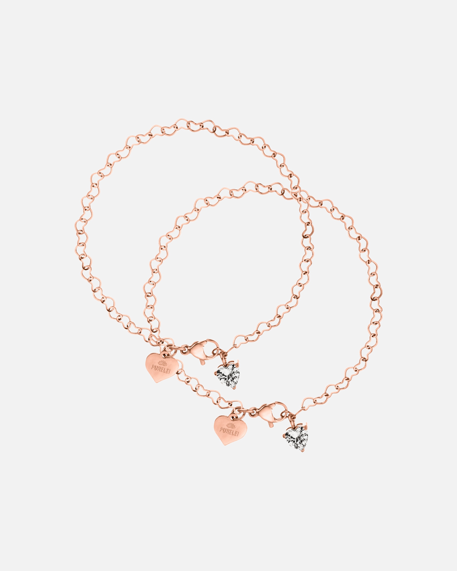 Set Gioielli di Unisex Purelei Endless Love Bracciales 100% acciaio inossidabile Oro rosa