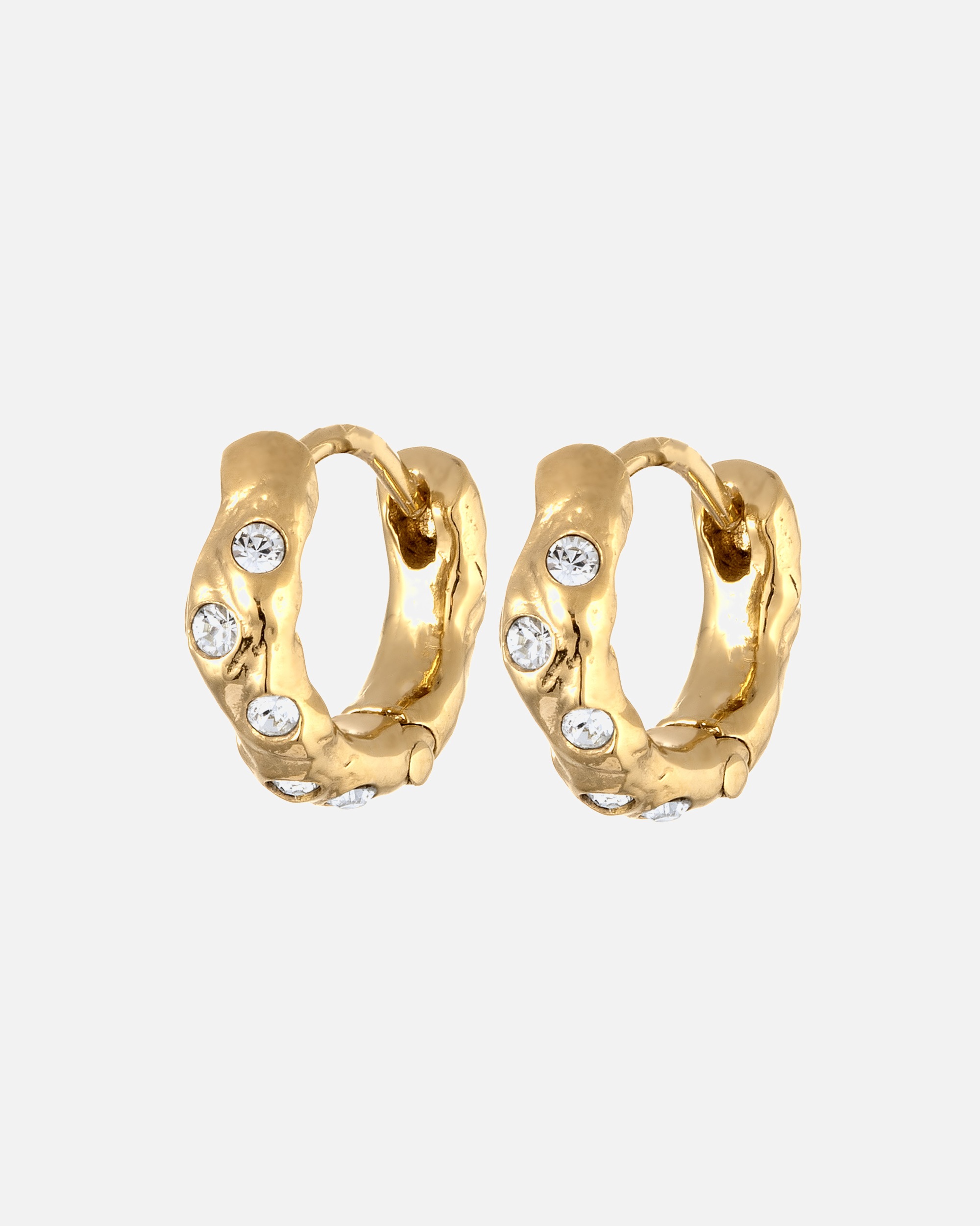 Orecchini di Femmina Elli Creole con pietra Cristalli di vetro Bianco 925 Sterling Silver goldfarben