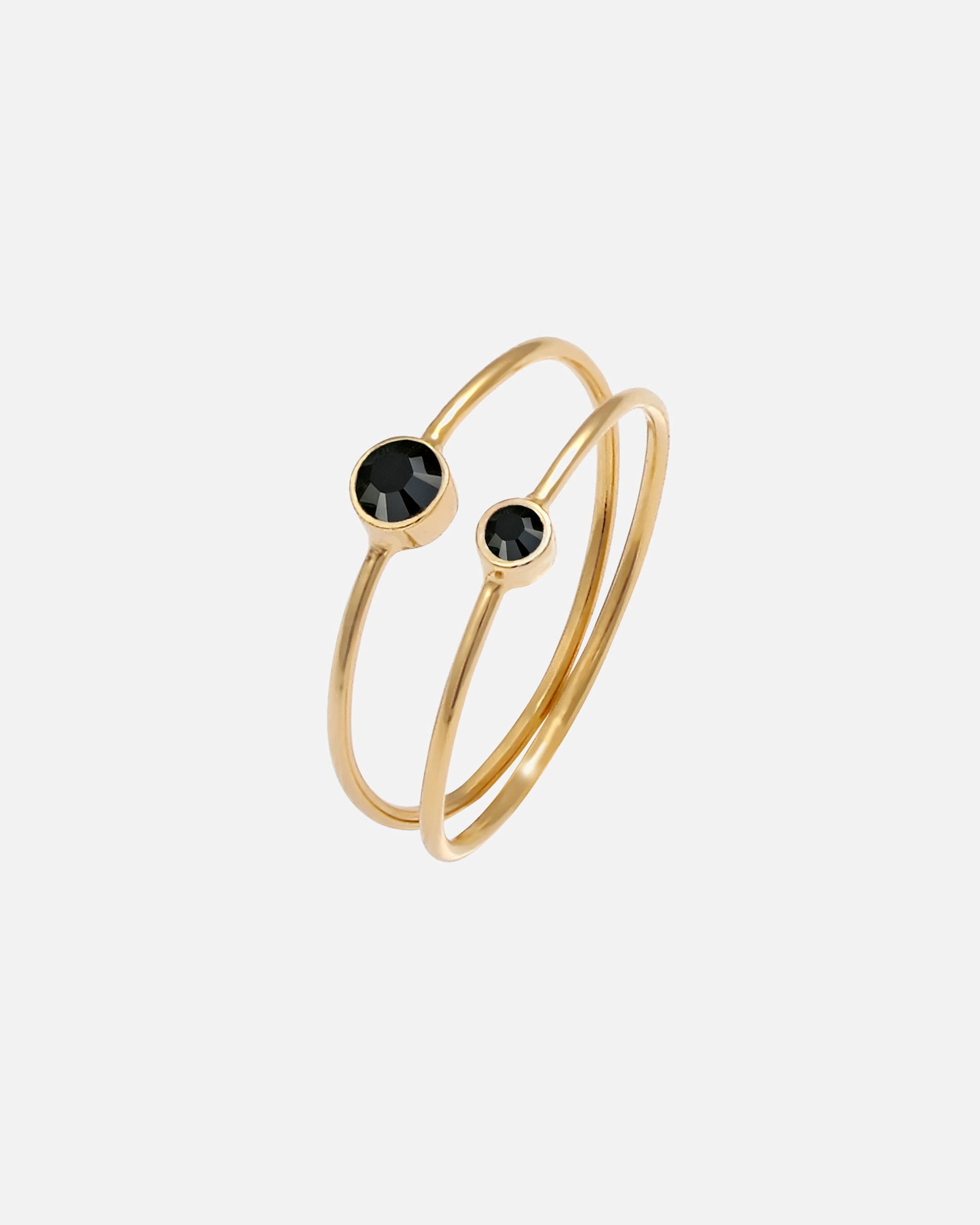 Anello di Femmina Elli Set Filigrana con Cristalli Nero in Argento Sterling 925 64