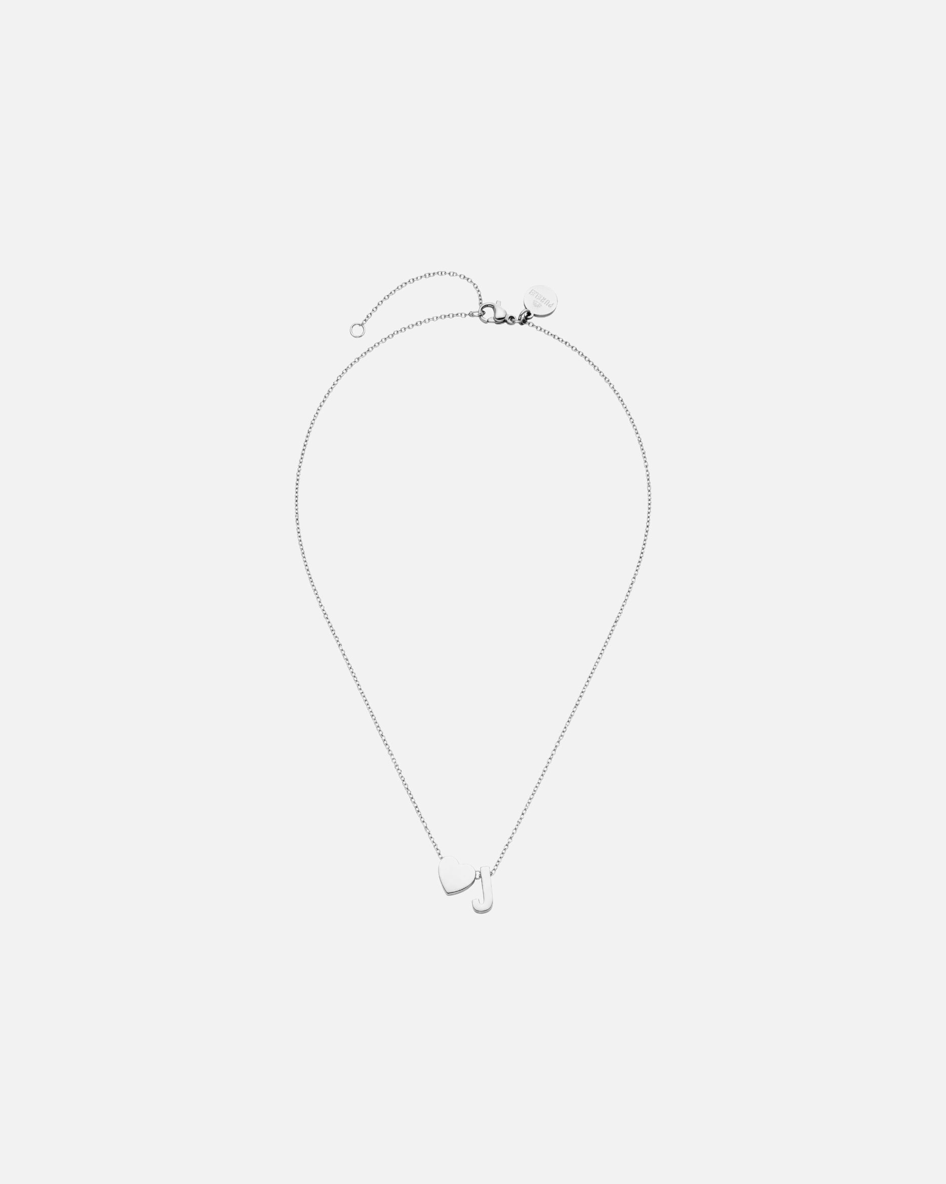 Collana di Unisex Purelei Letter Heart J Collana 100% acciaio inossidabile Argento