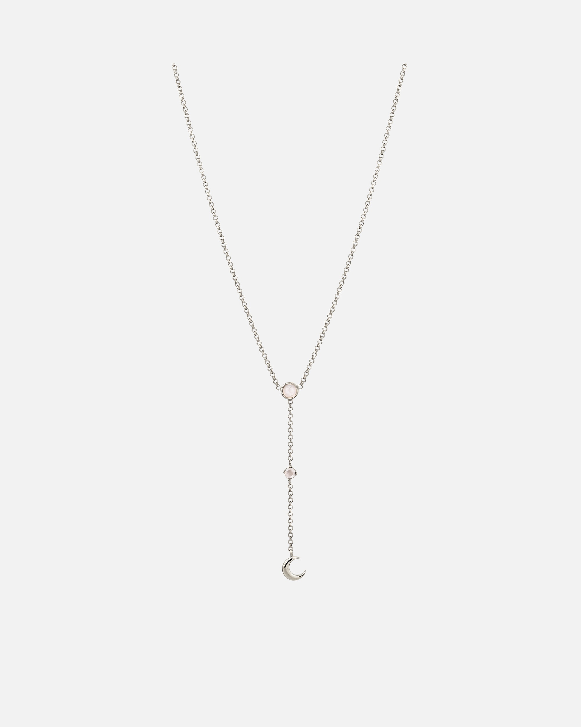 Collana di Femmina Elli Collana-Y con pietra Crescent Moonstone Arcobaleno 925 Sterling Silver silberfarben