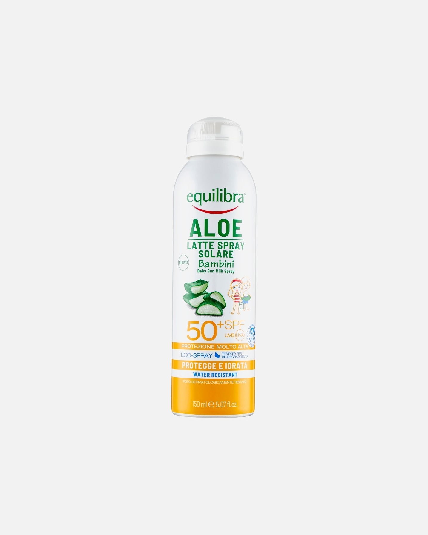 Crema solare di Unisex equilibra Aloe Latte Solare Spray SPF 50+ Bambini 150 ml