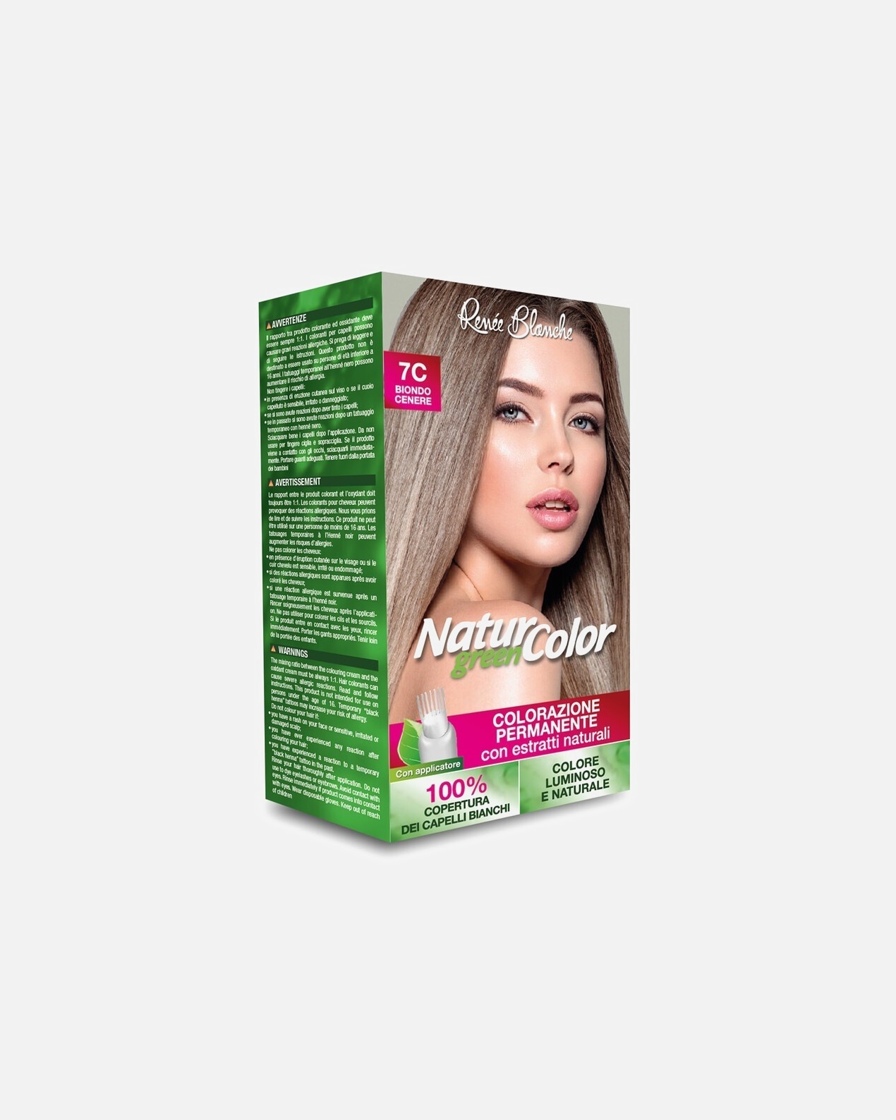 Colorazione capelli di Femmina Renée Blanche NATUR GREEN COLOR 7C BIONDO CENERE