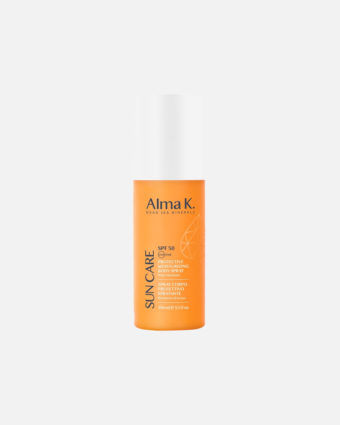 Crema solare di Unisex Alma K Spray corpo protettivo idratante SPF 50 150 ml