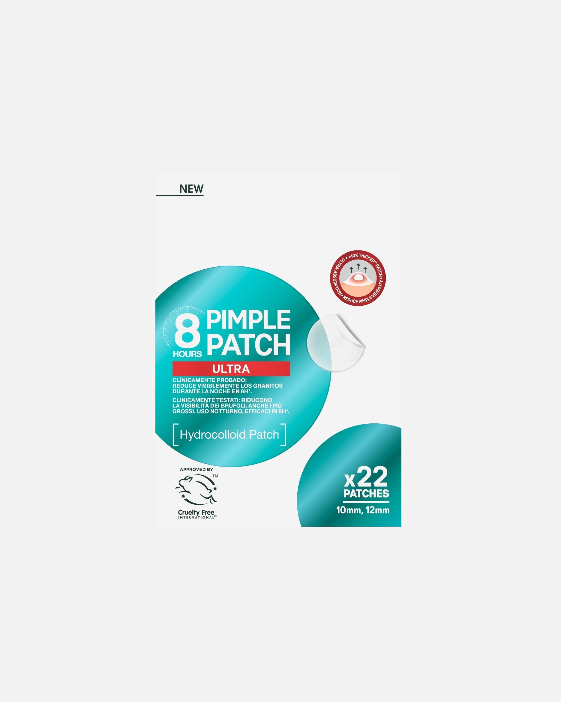 Patch occhi di Unisex GARNIER Pimple Patch 8 ore ULTRA - Pure Active 22 Pezzi 1 pezzo
