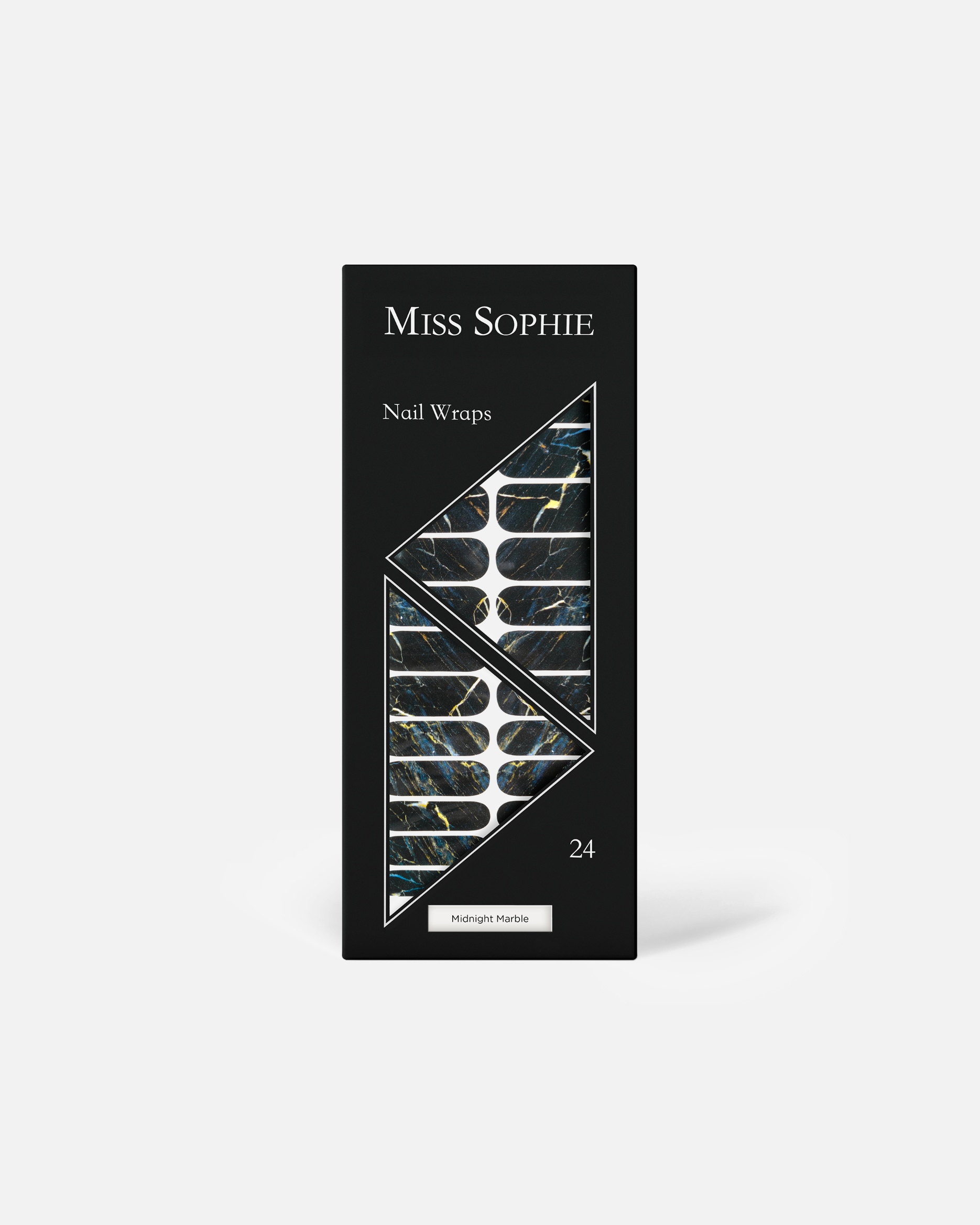 Adesivi per unghie di Unisex Miss Sophie Mezzanotte Marmo Nail Wraps 24 pezzi.