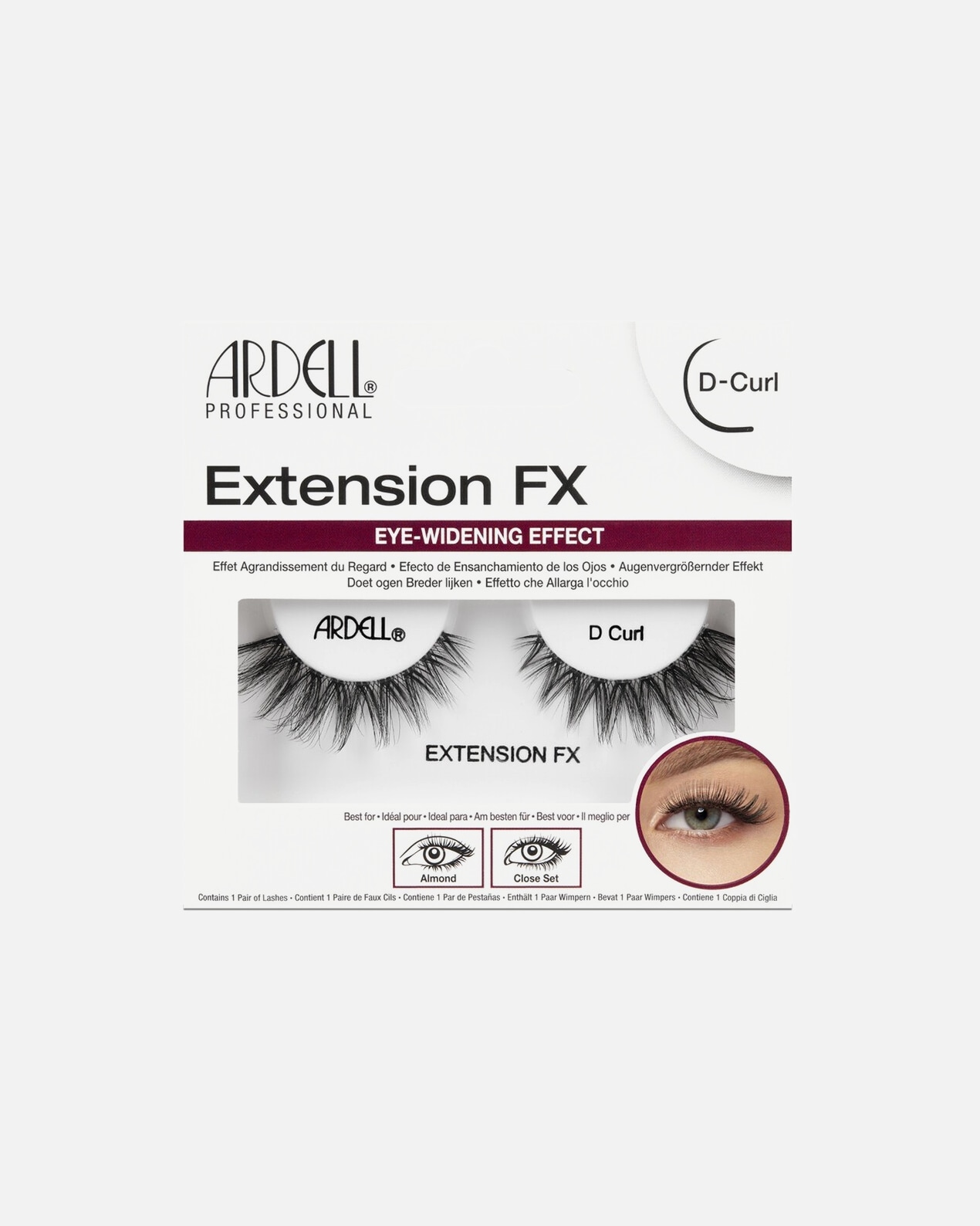Ciglia finte di Unisex Ardell Fashion Lashes Extension Fx D-Curl 1 pz