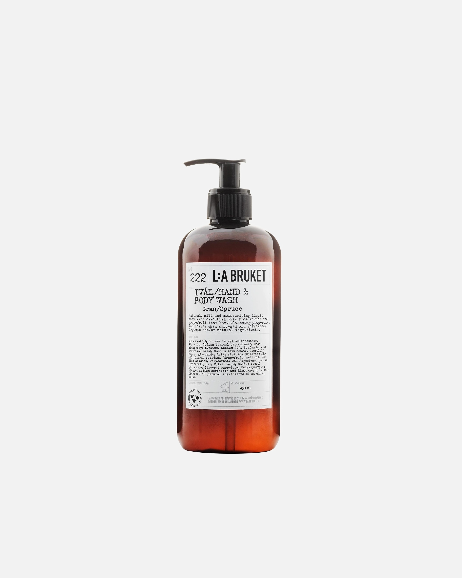 Sapone per le mani di Unisex L:A BRUKET No. 222 Hand & Body Wash Spruce 450 Millilitro