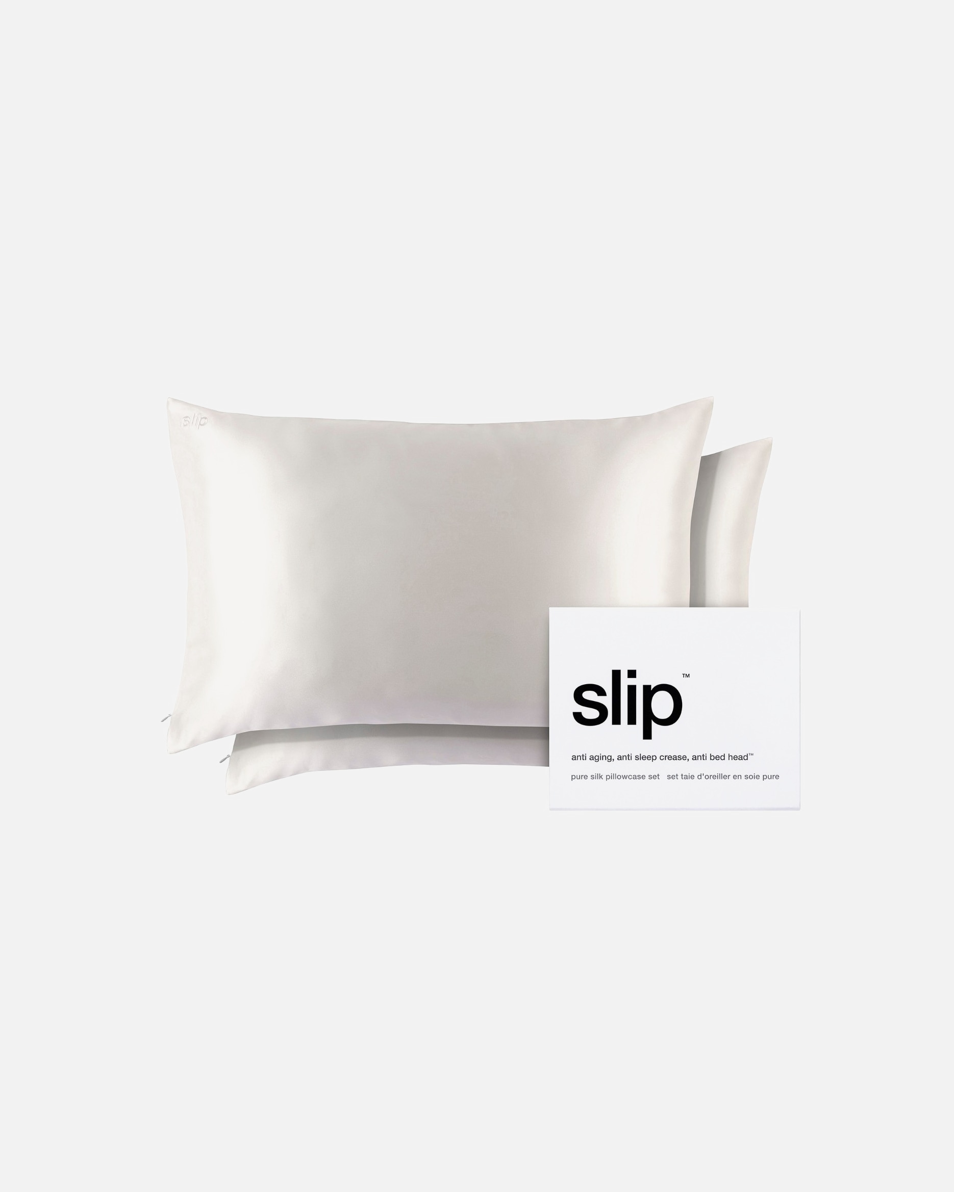 Copertura cuscino di Unisex Slip Coppia di Federe Queen in Pura Seta - bianco 1 pezzo