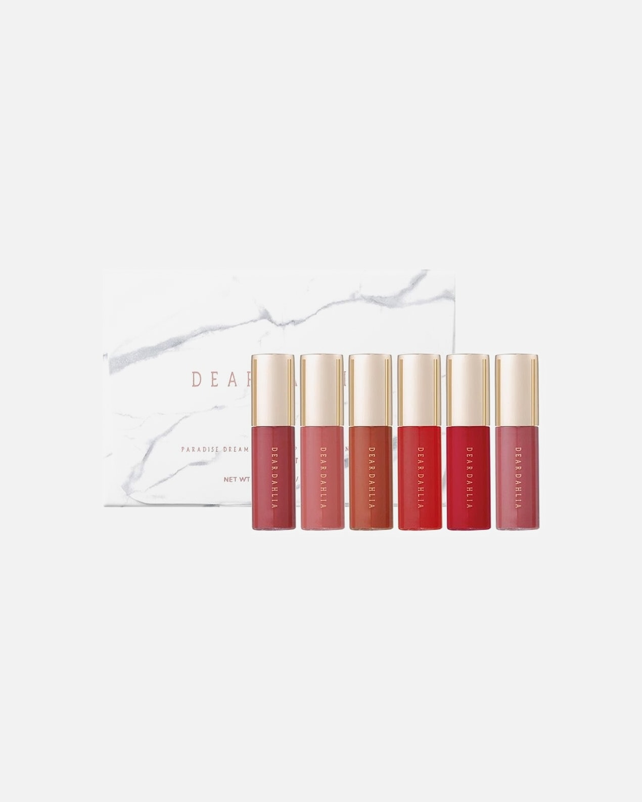 Colore labbra di Unisex DEAR DAHLIA Paradise Dream Velvet Lip Mousse Mini 6 Set RED COLLECTION