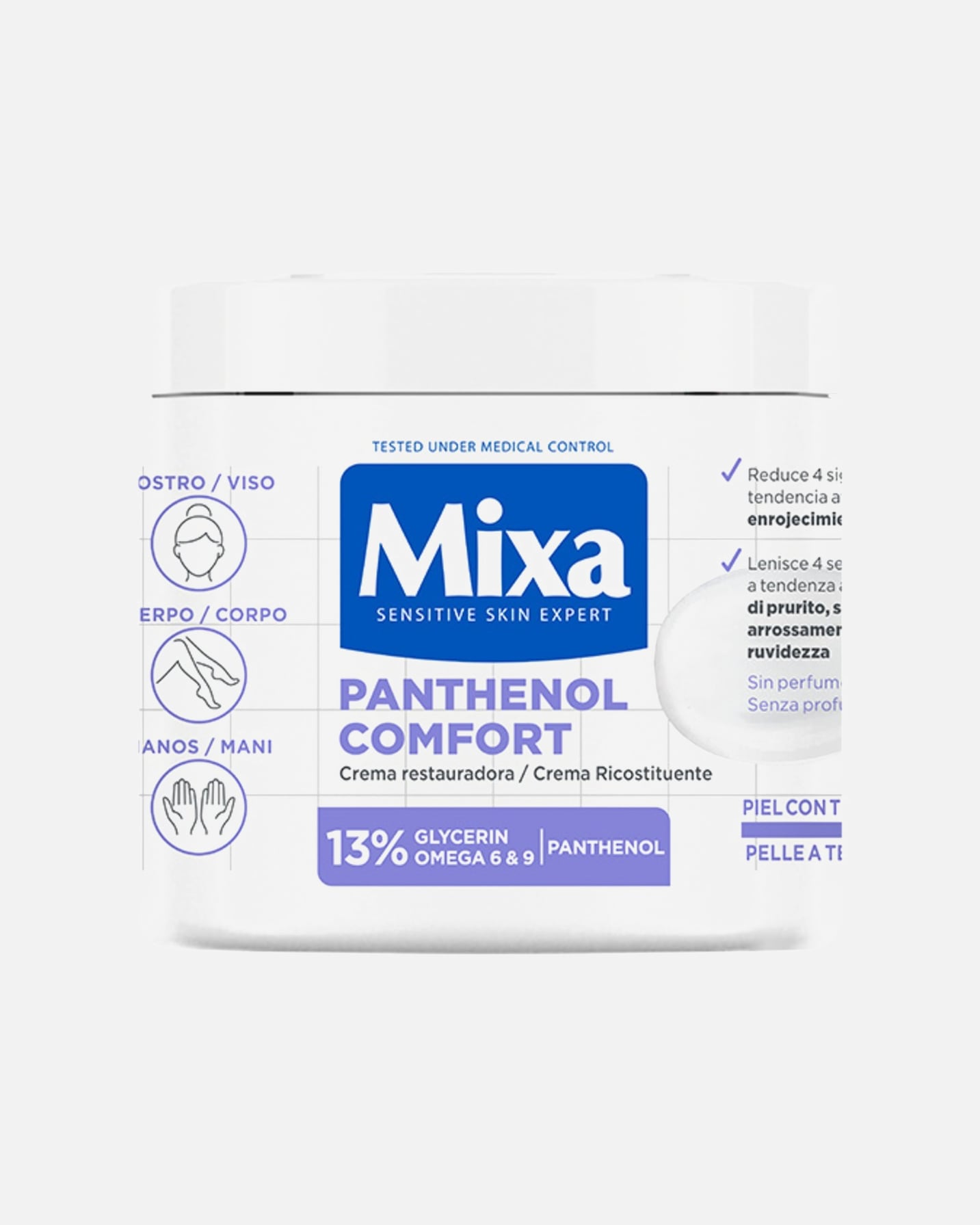 Crema corpo di Unisex Mixa Panthenol Comfort 400 ml