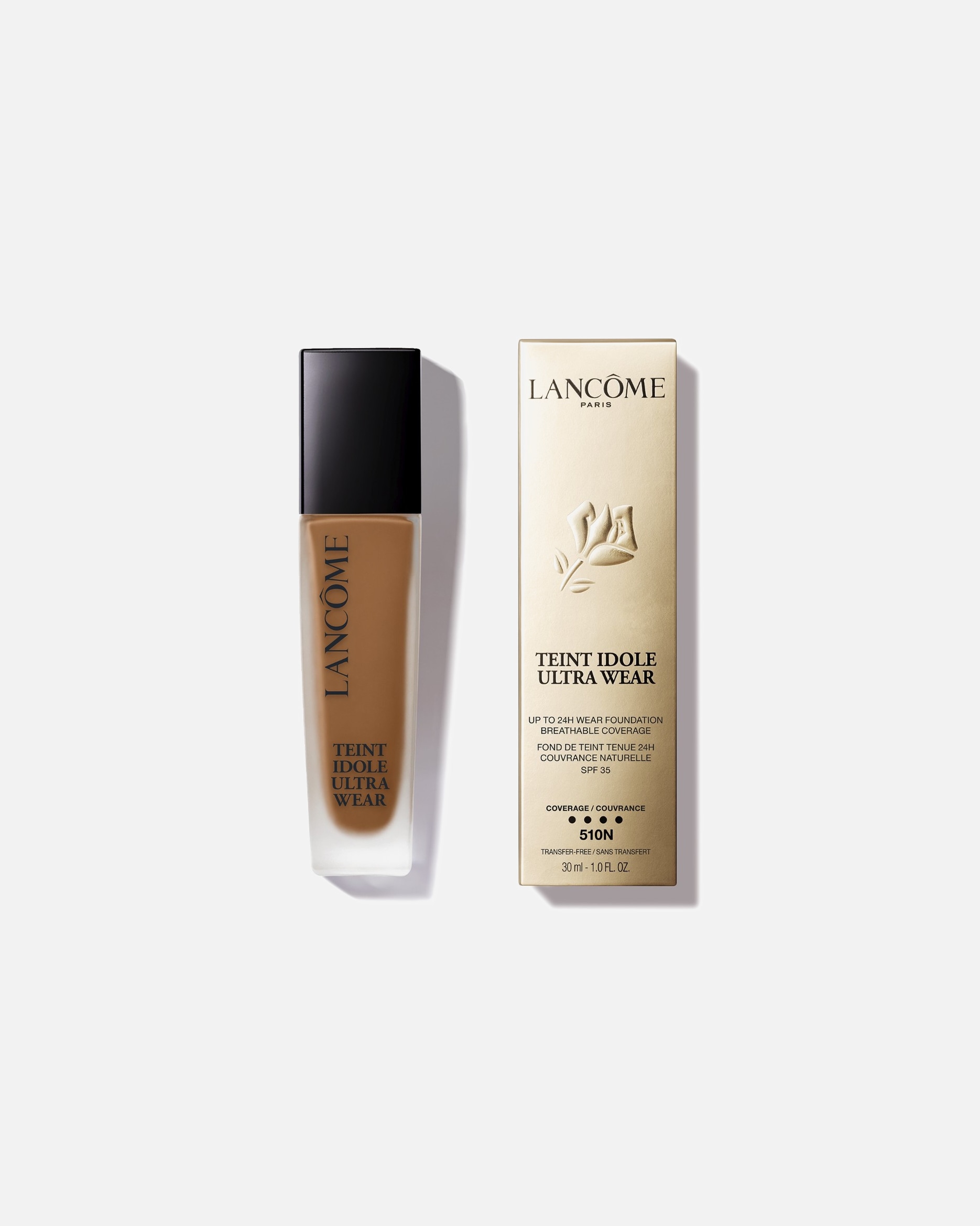Fondotinta di Unisex Lancôme Teint Idole Ultra Wear Fondotinta liquido dalla coprenza leggera, tenuta 24h, finish matte naturale 510N (previously 12)