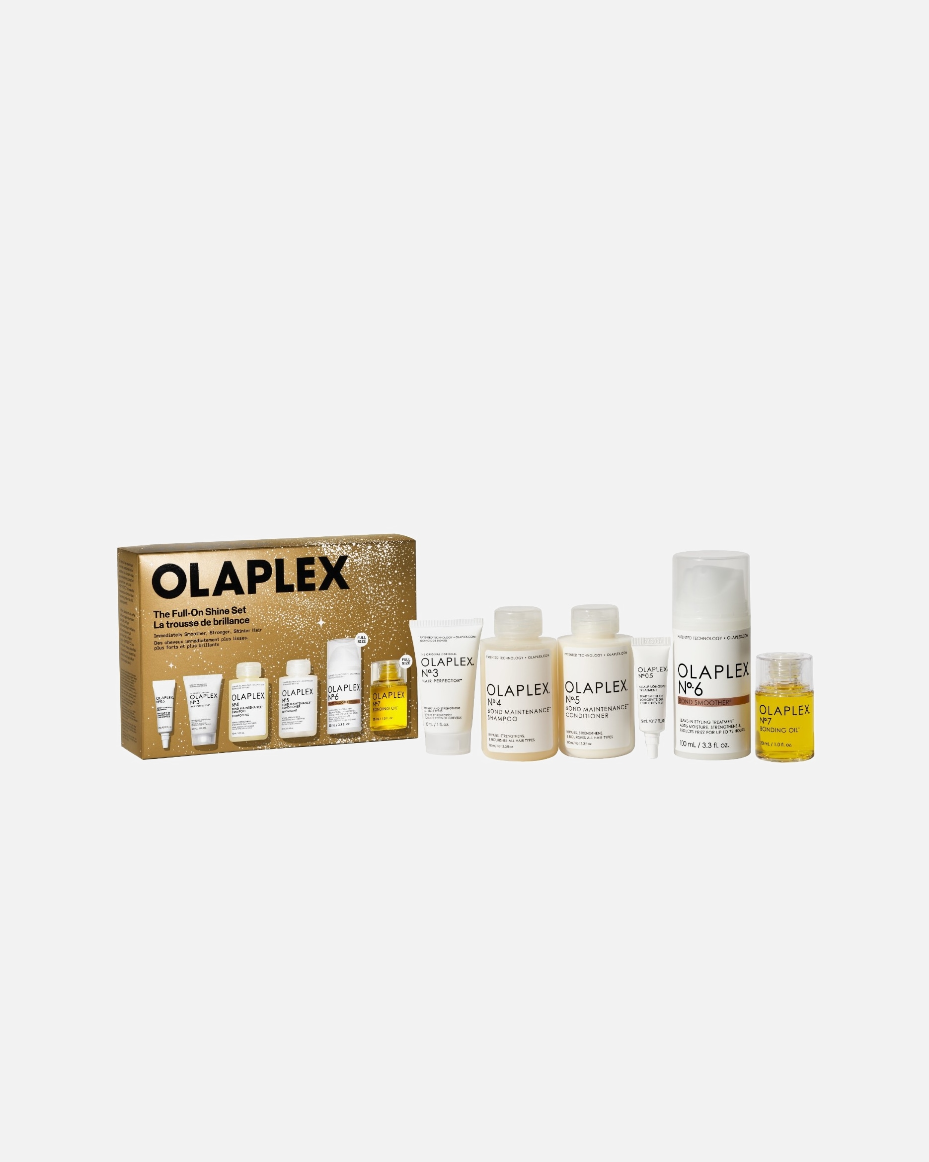 Set cura dei capelli di Unisex OLAPLEX The Full-On Shine 1 pezzo