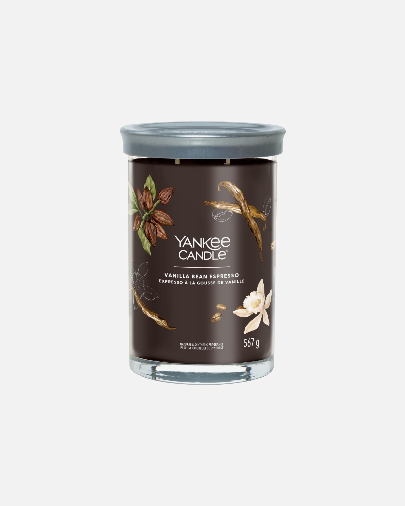 Candela di Unisex Yankee Candle Candela Votive in Vetro Singola Vanilla Bean Espresso 567 g - Signature Tumbler
