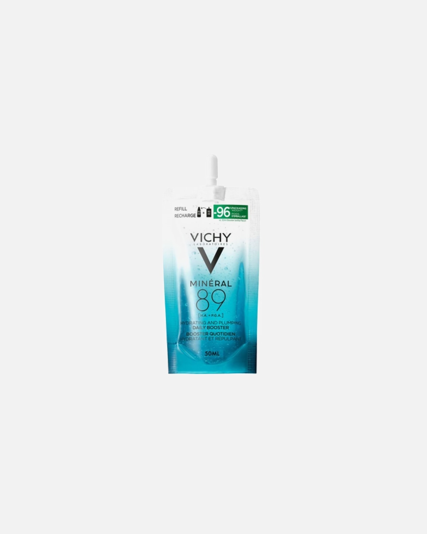 Siero Idratante di Unisex VICHY Idratazione Minéral 89 Booster Quotidiano Fortificante e Rimpolpante con Acido Ialuronico Refill - 50ml