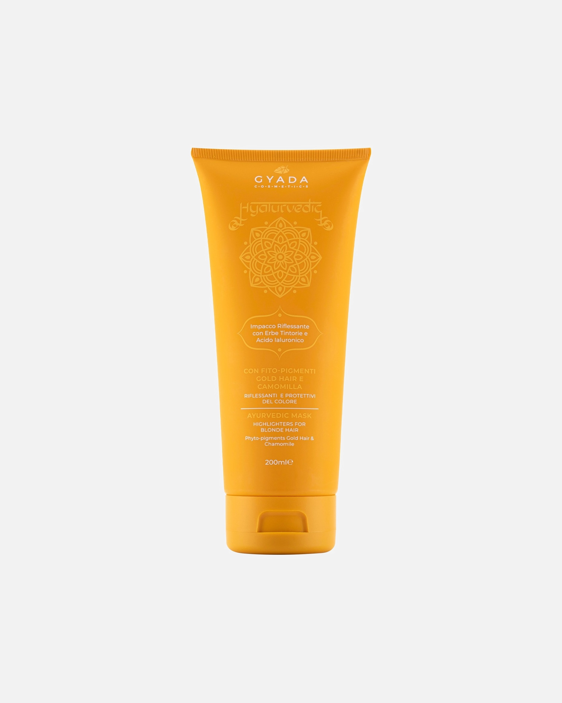 Trattamento capelli di Unisex Gyada Cosmetics Hyalurvedic Impacco Ayurvedico Riflessante Gold Hair 200 ml