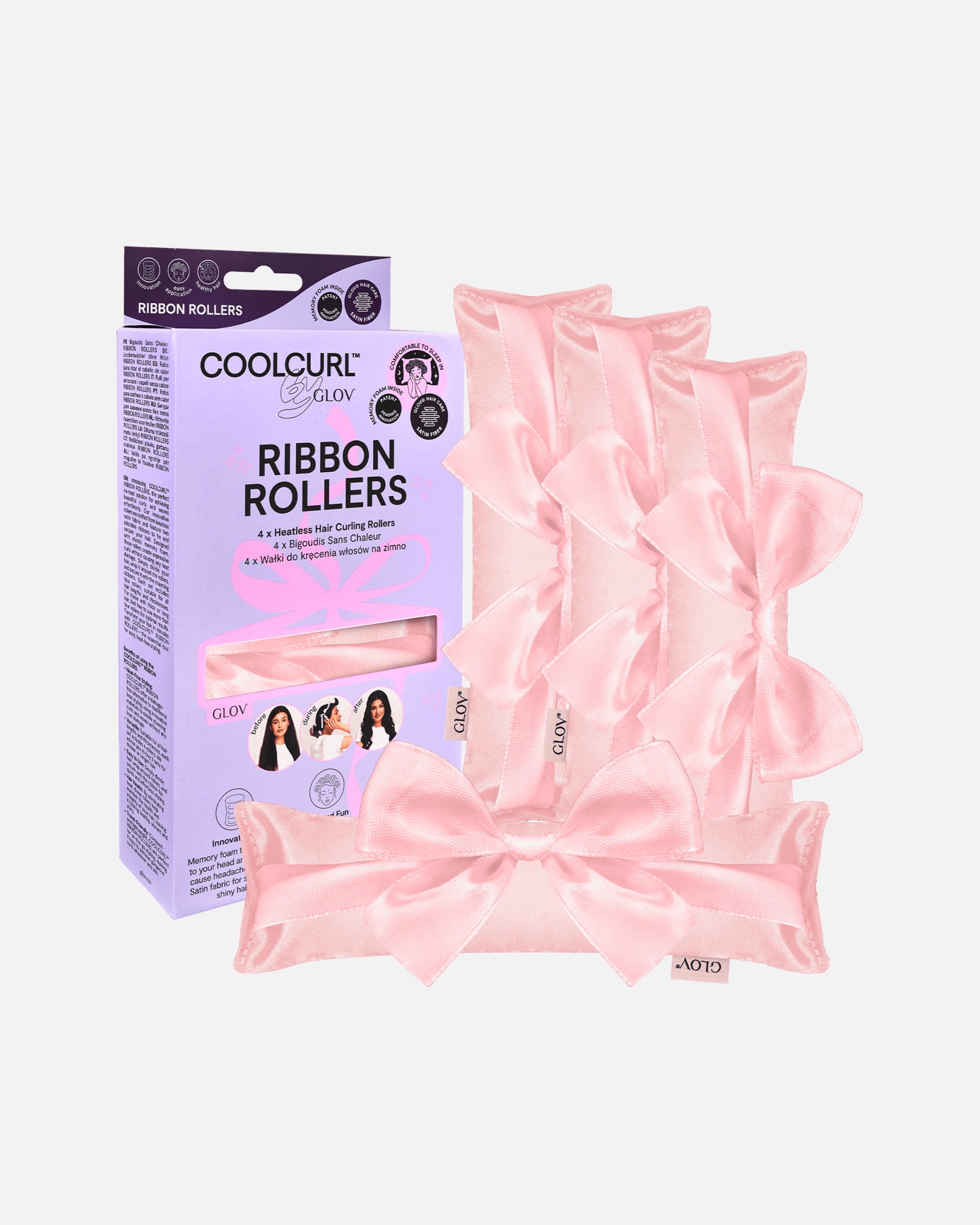 Bigodini di Femmina Glov RIBBON ROLLERS PINK