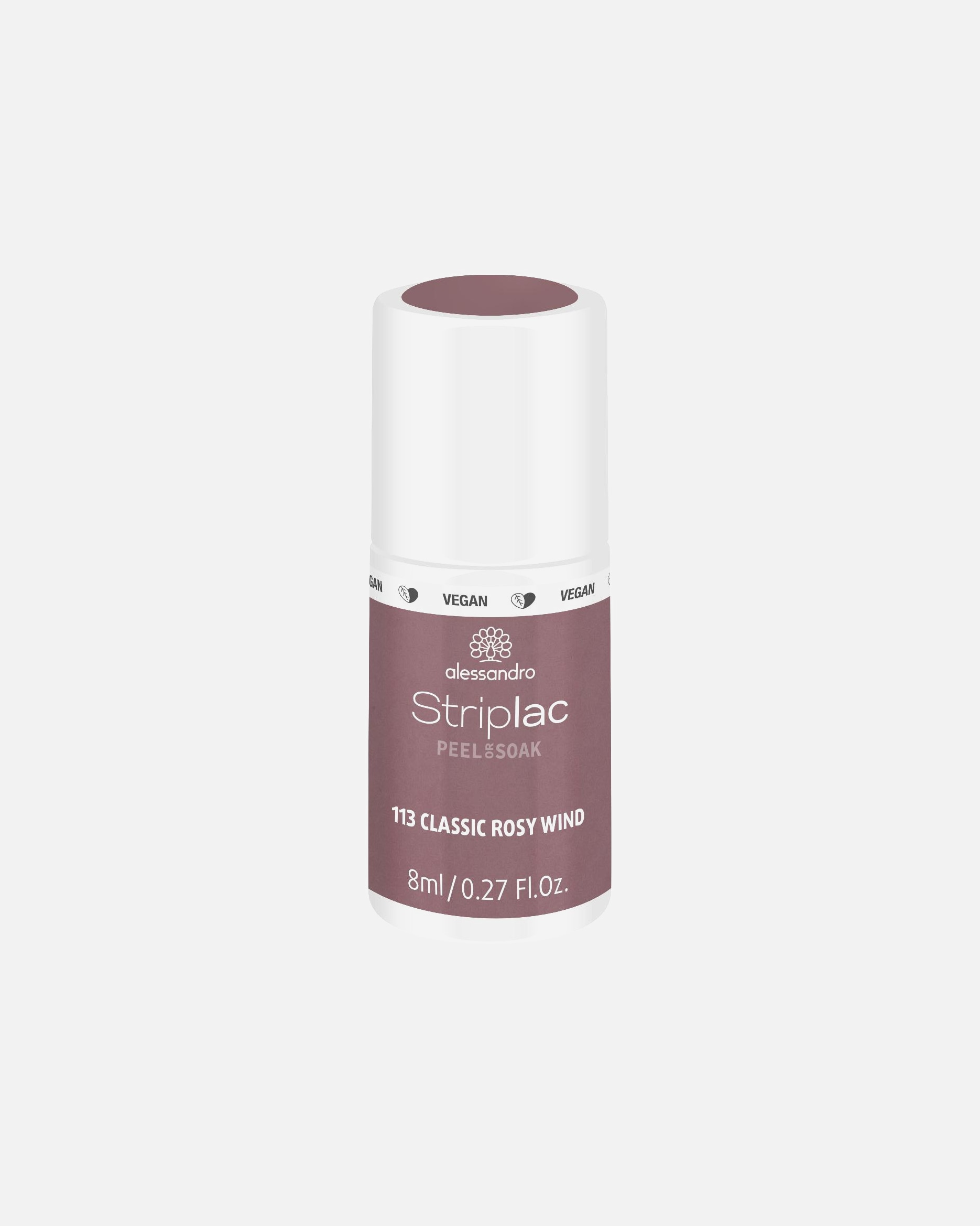 Smalto Gel UV di Unisex Alessandro Striplac Peel Or Soak - Vegan 113 - CLASSIC ROSY WIND