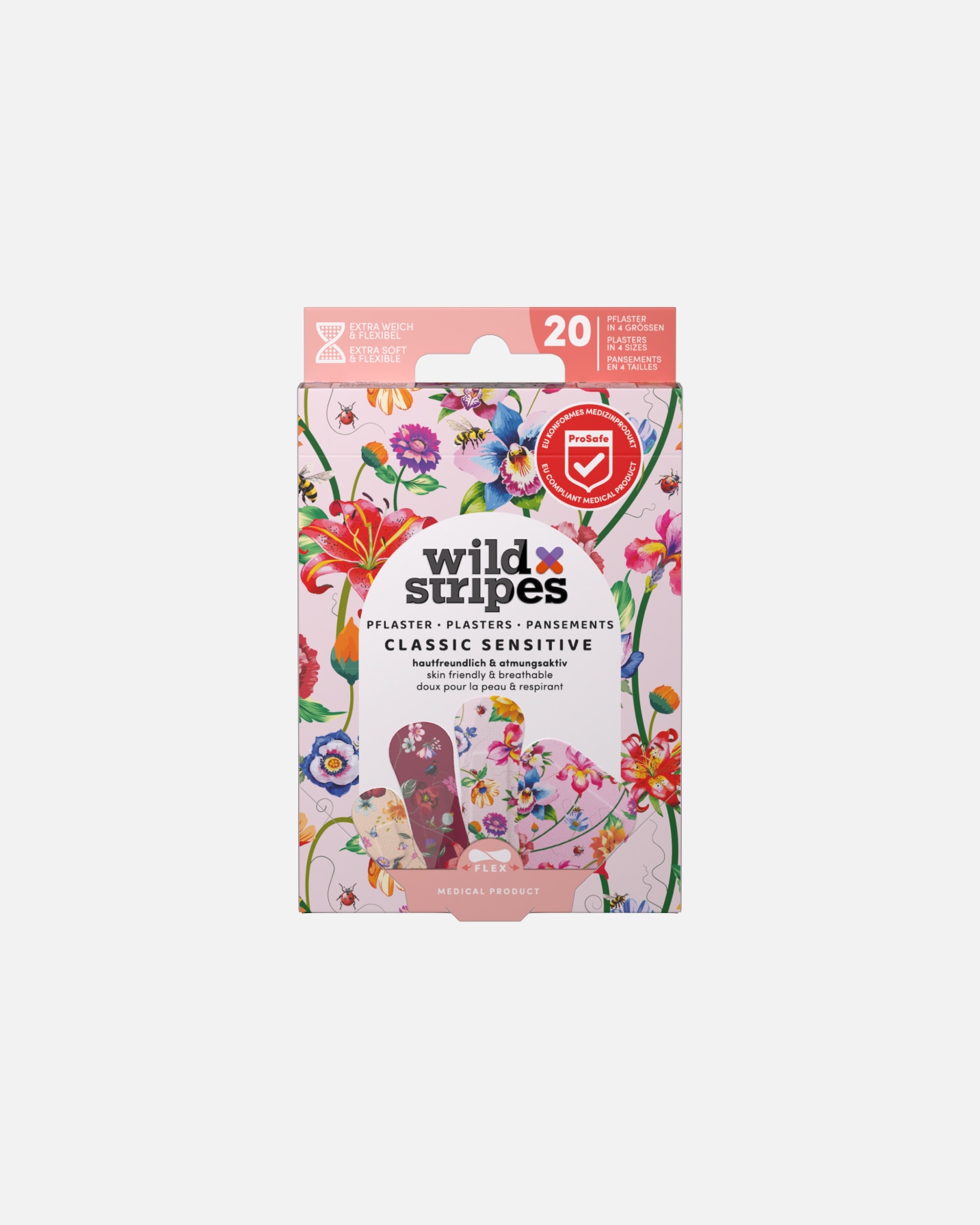 Patch di Unisex Wild Stripes Default Brand Line Classic Sensitive Vintage Flowers Plasters - cerotti 1 pezzo