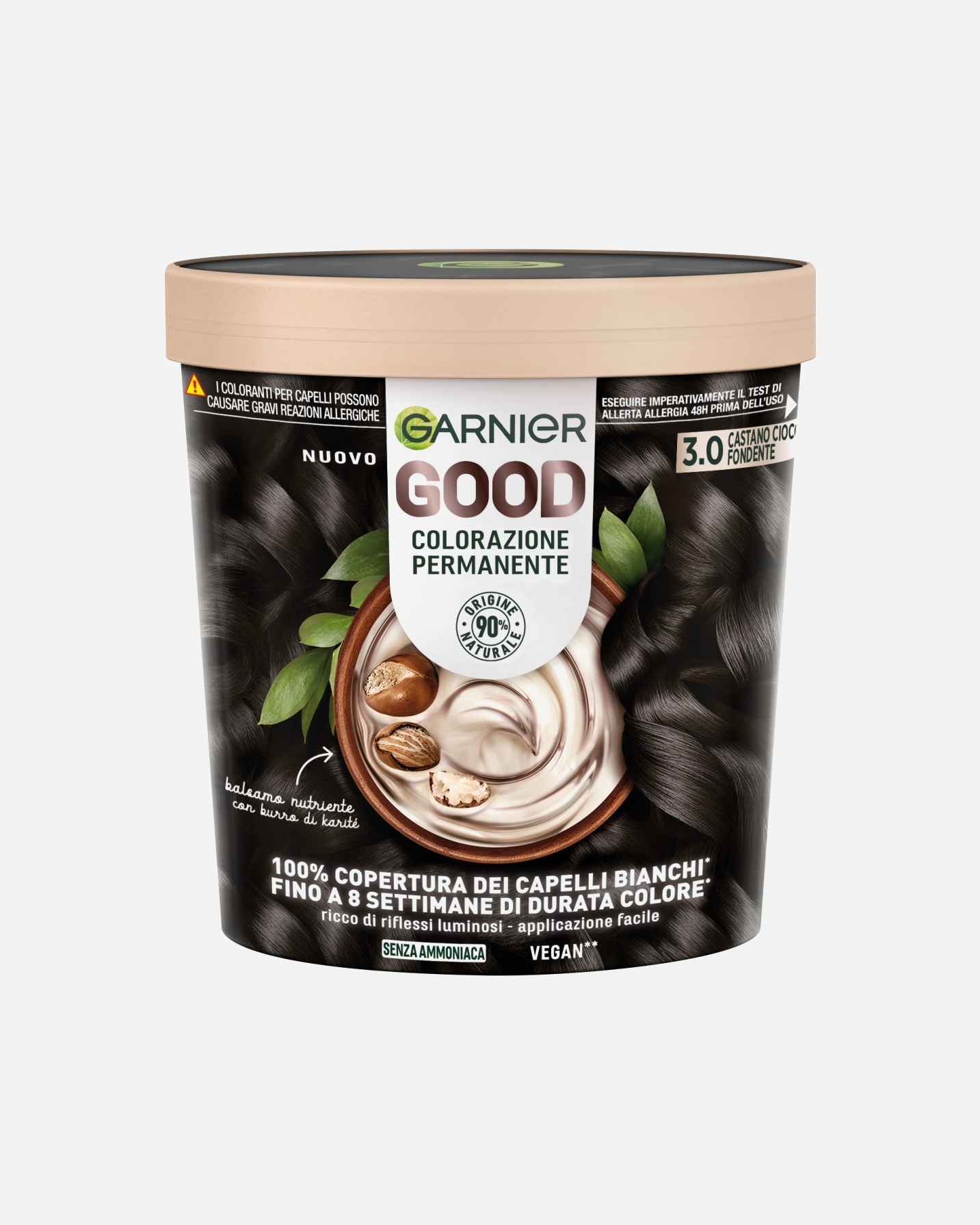 Colorazione capelli di Femmina GARNIER Garnier GOOD 3.0 CASTANO CIOCCOLATO FONDENTE, colorazione permanente senza ammoniaca, 90% di origine naturale CASTANO CIOCCO FONDENT