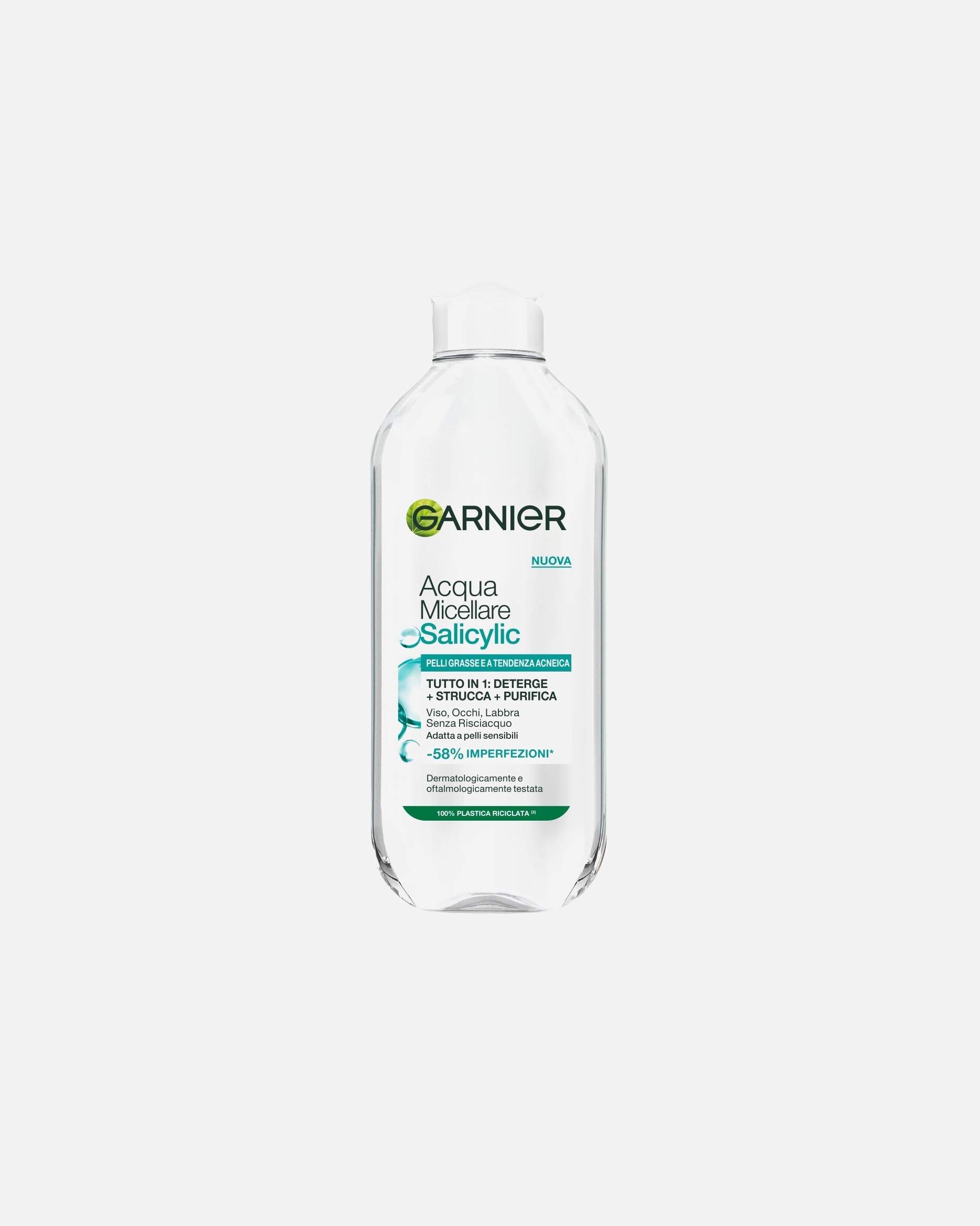 Acqua Micellare di Unisex GARNIER Acqua Micellare Salicylic, Pelli grasse e a tendenza acneica. Deterge, strucca, purifica. Senza Risciacquo. 400 ml
